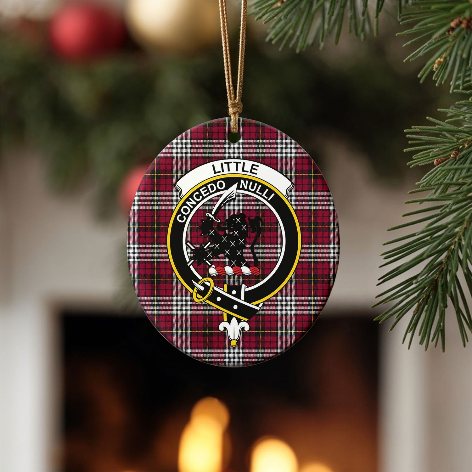 Little Tartan Crest Christmas Ceramic Ornament
