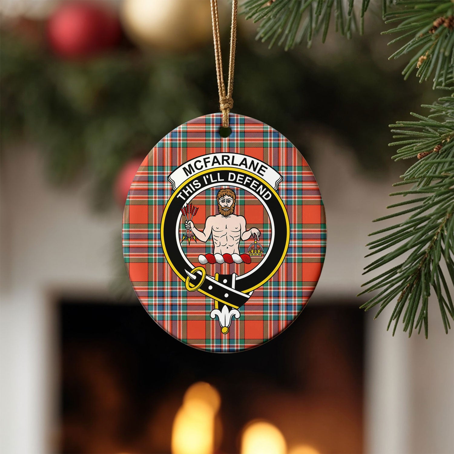 McFarlane Ancient Tartan Crest Christmas Ceramic Ornament