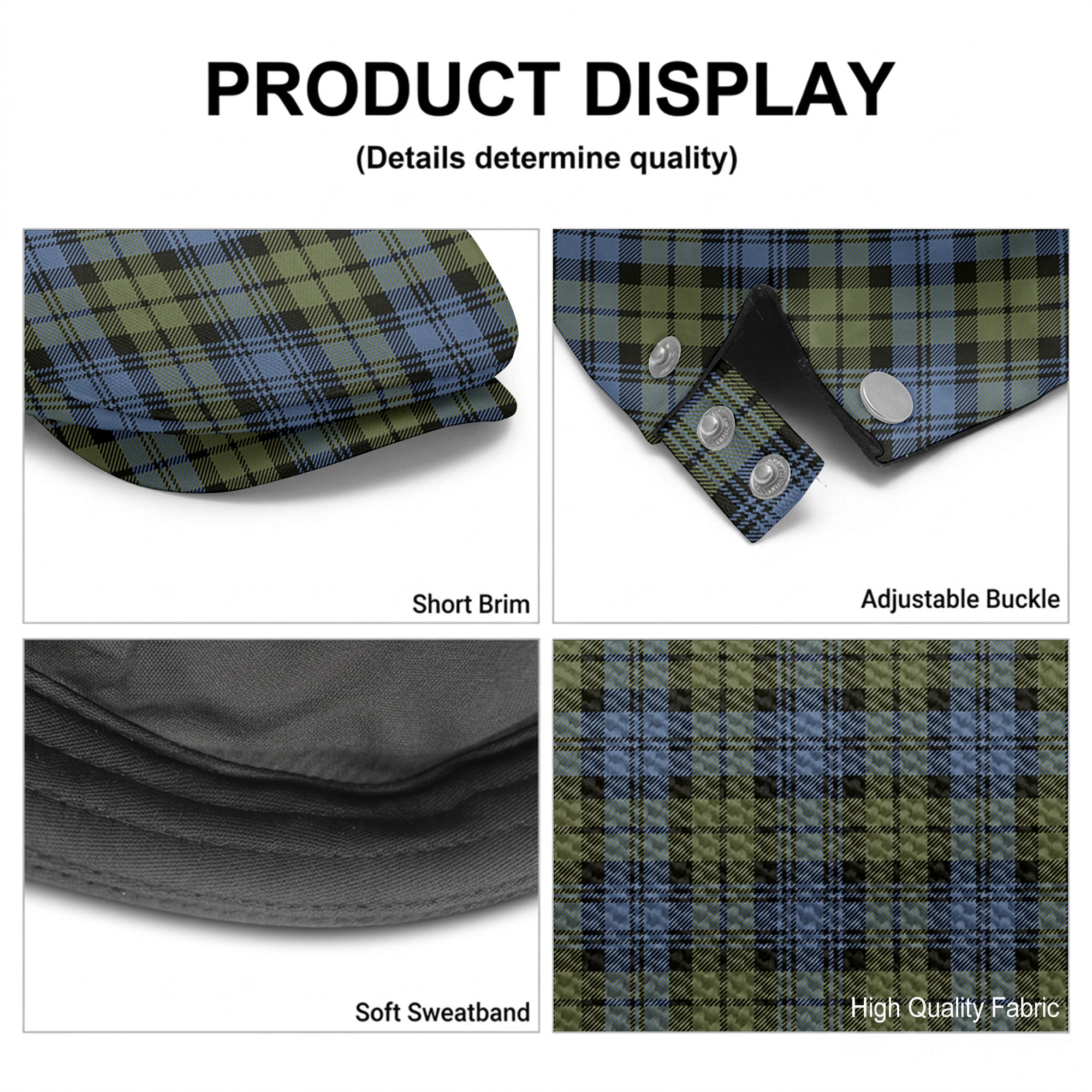 Campbell Faded Tartan Flat Caps