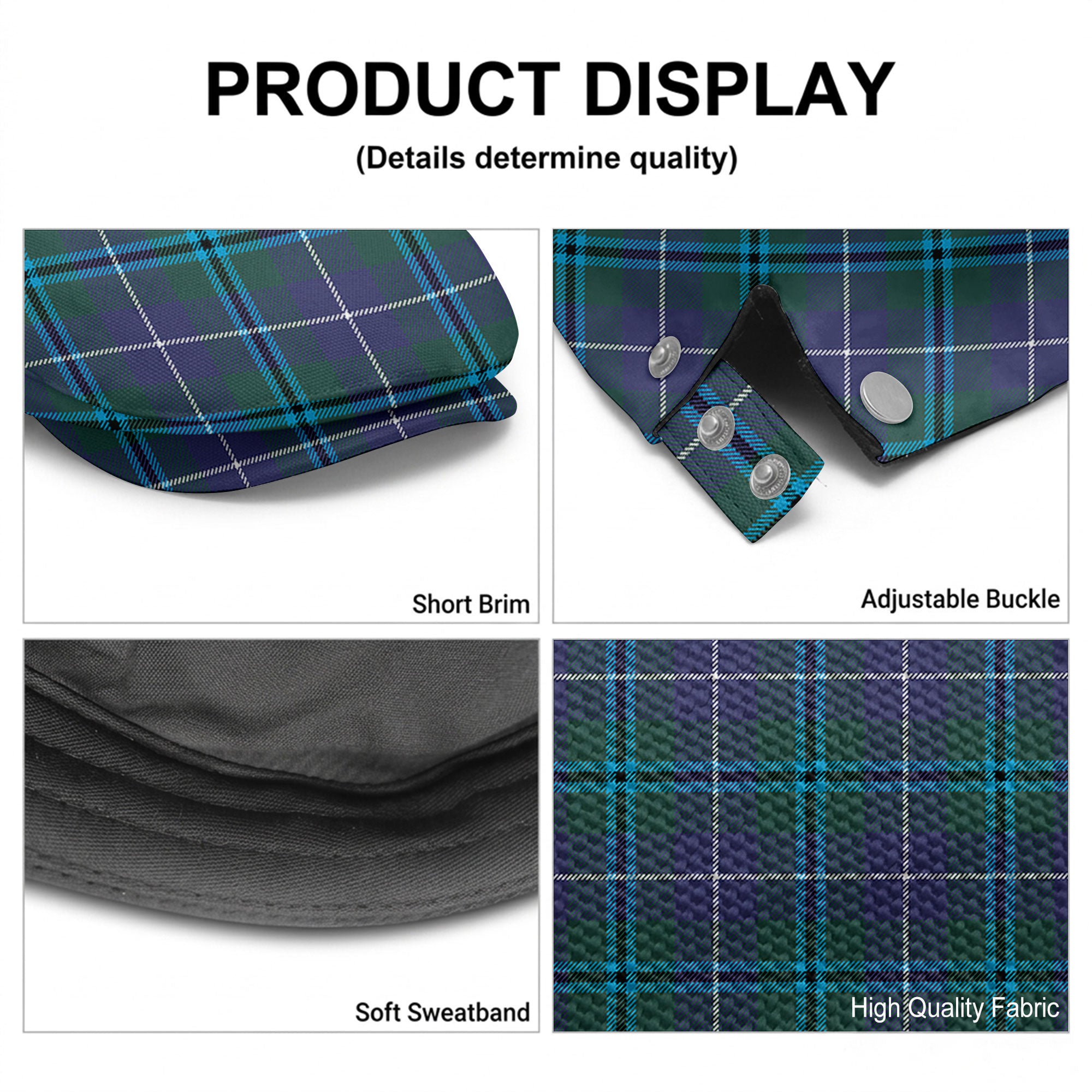 Douglas Modern Tartan Flat Caps
