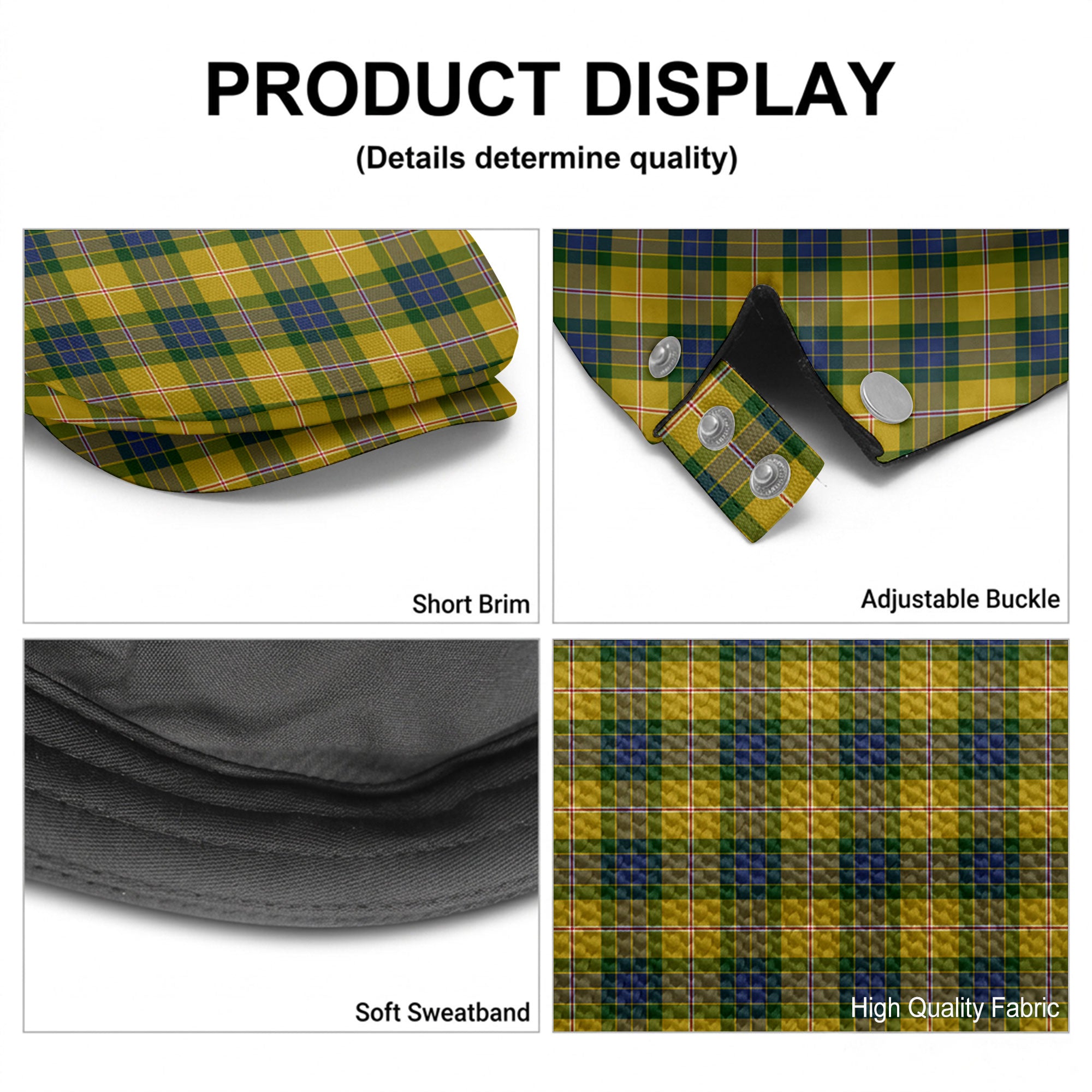 Fraser (of Lovat) Yellow Tartan Flat Caps