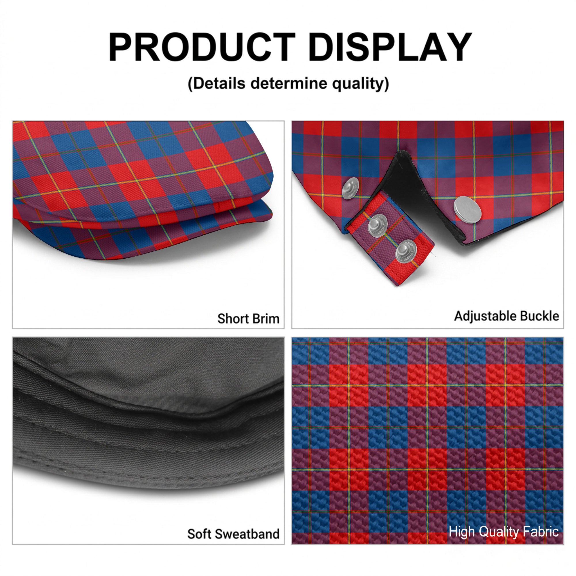 Galloway Red Tartan Flat Caps