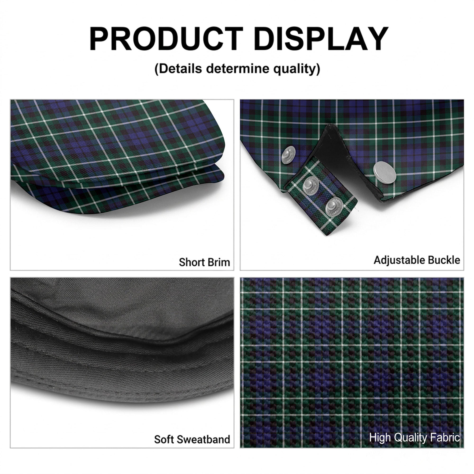 Graham of Montrose Modern Tartan Flat Caps