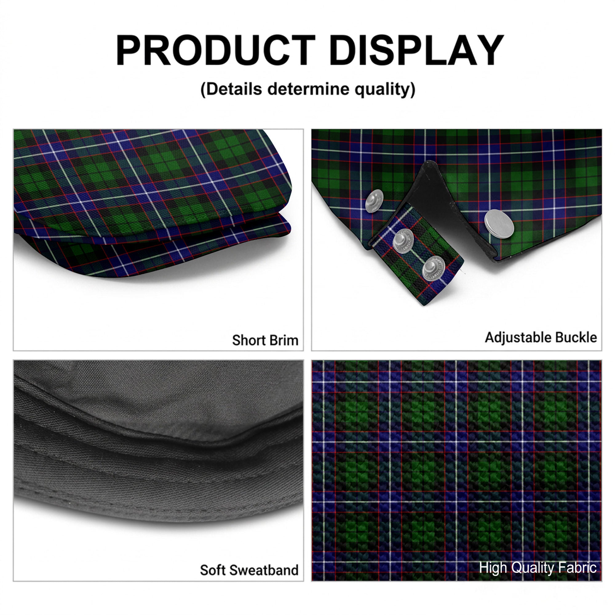Russell Modern Tartan Flat Caps