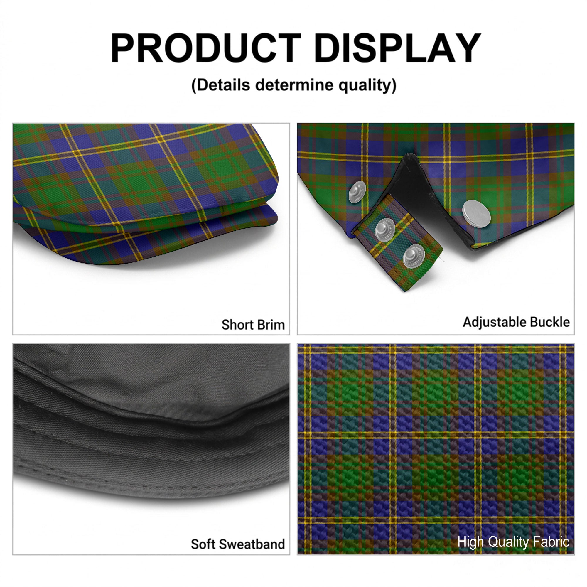 Strang (or Strange) Tartan Flat Caps
