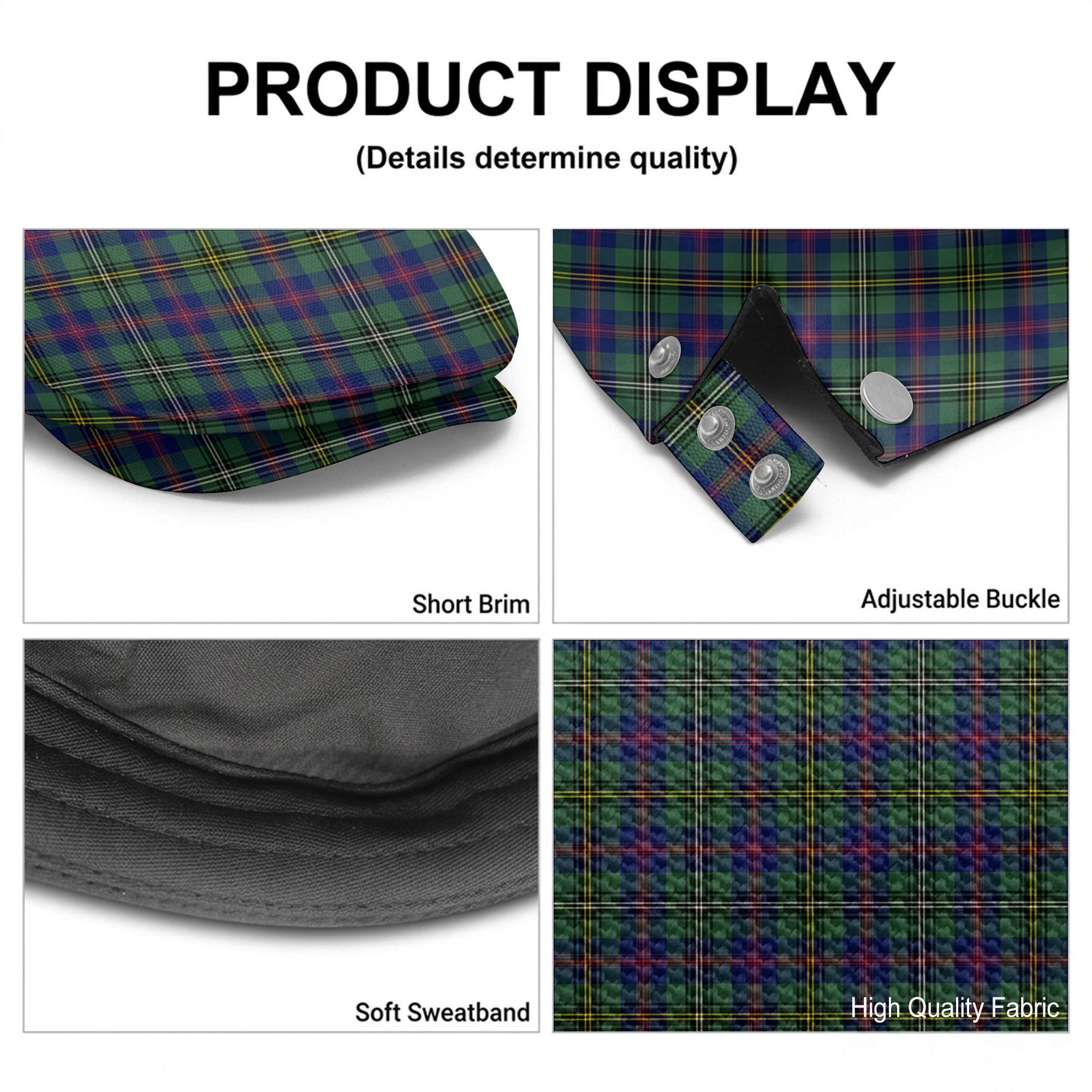 Wood Tartan Flat Caps