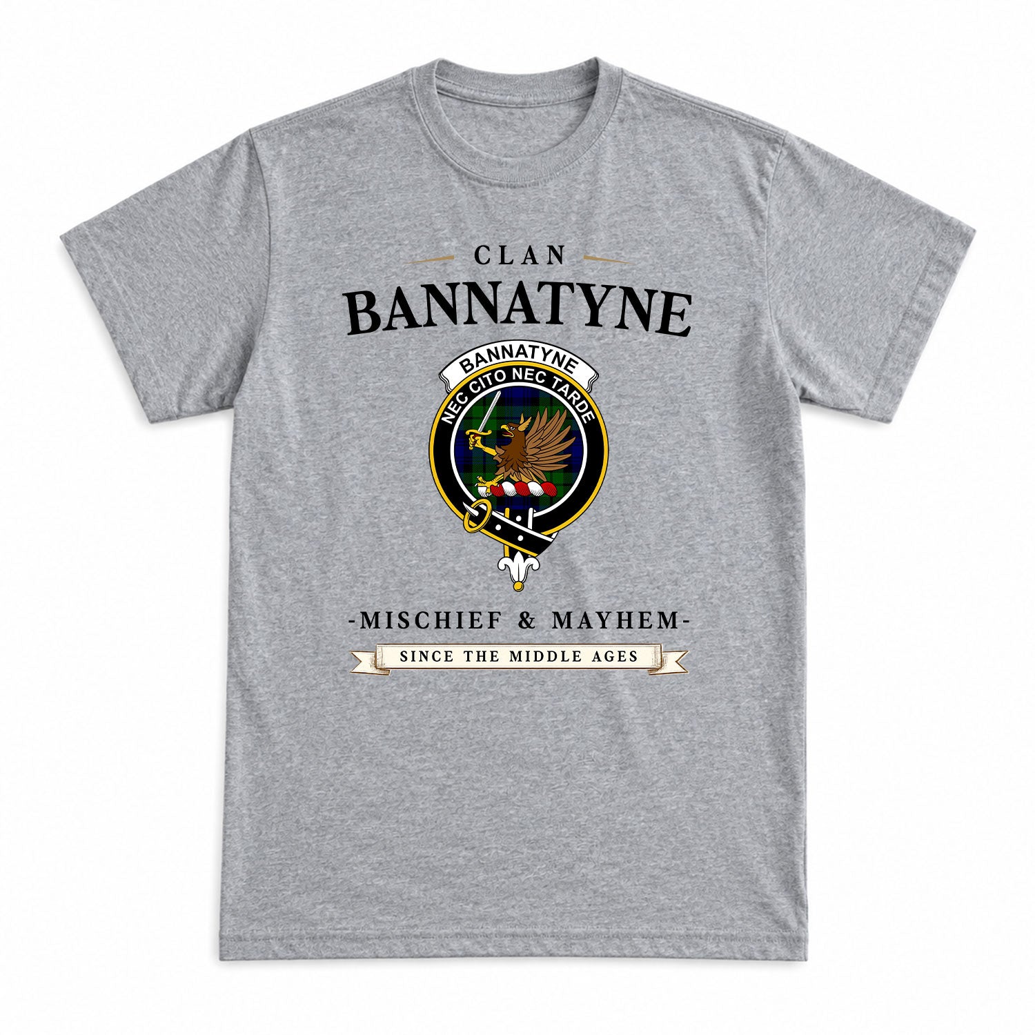 Bannatyne Tartan Crest Mischief and Mayhem T-shirt