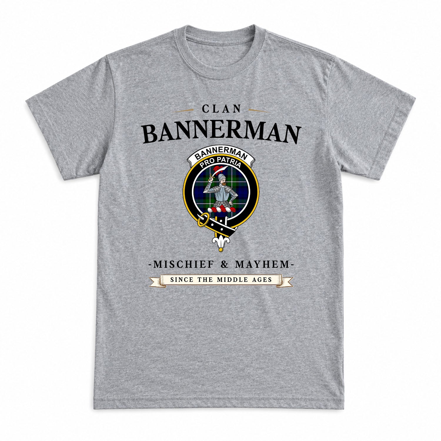 Bannerman Tartan Crest Mischief and Mayhem T-shirt