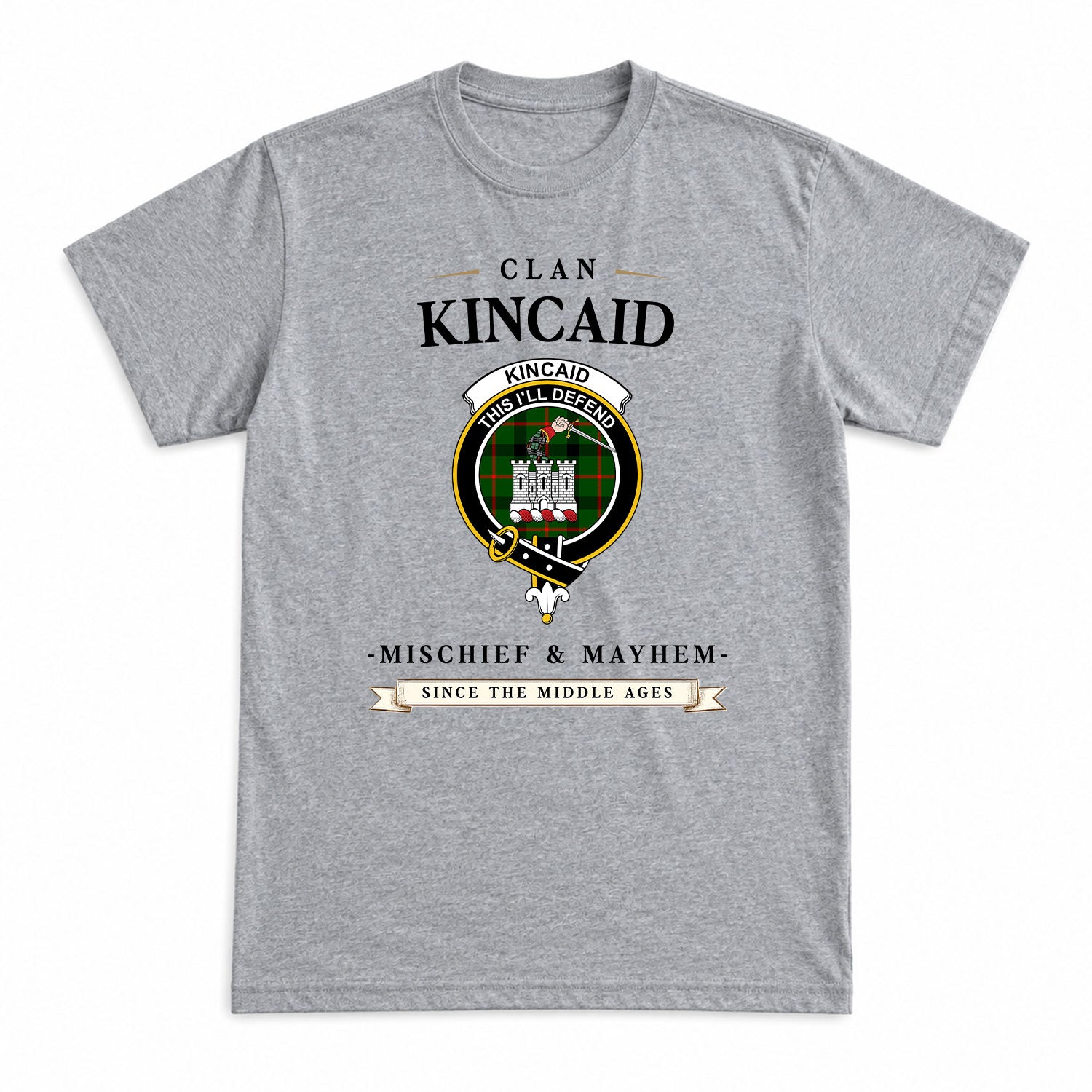 Kincaid Tartan Crest Mischief and Mayhem T-shirt