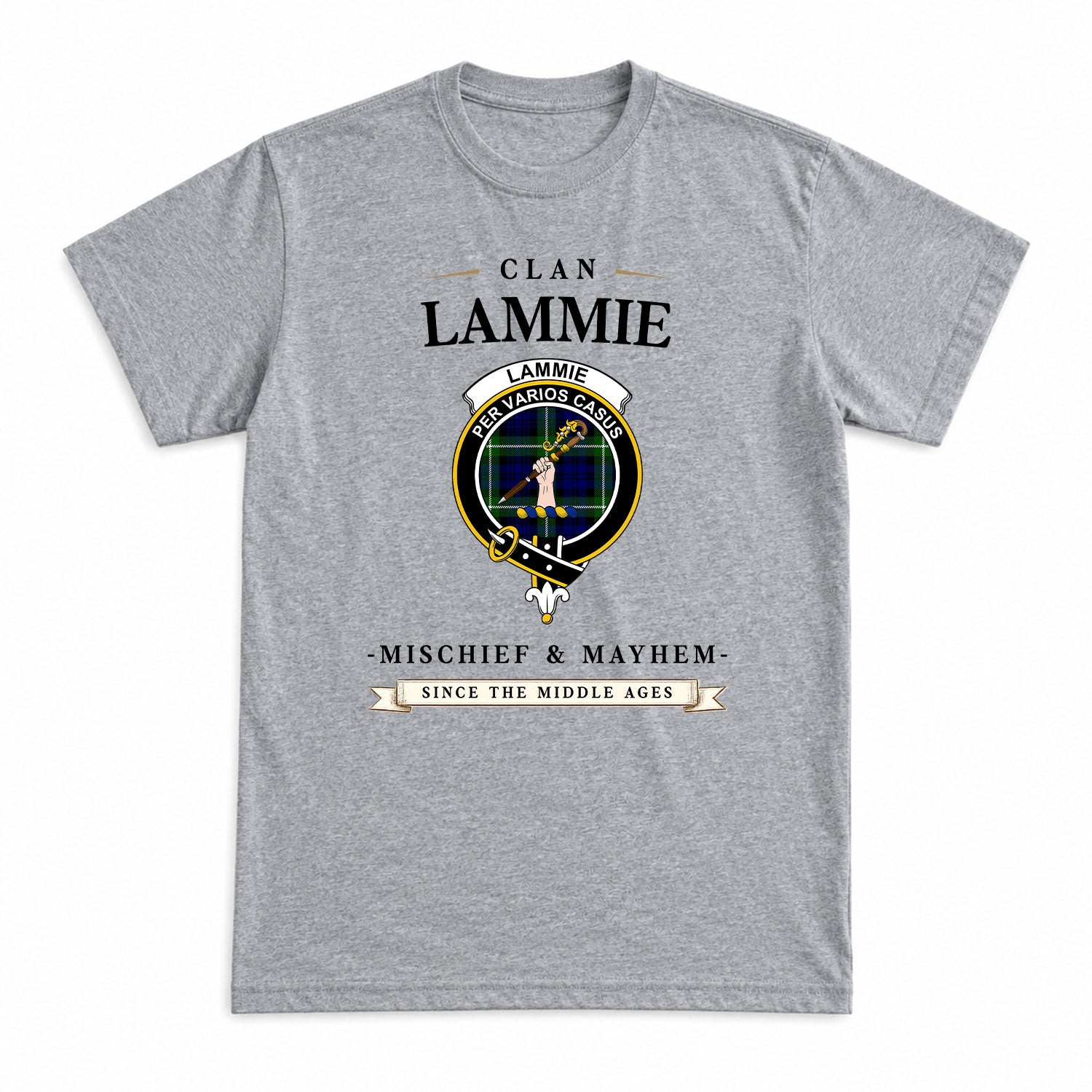 Lammie Tartan Crest Mischief and Mayhem T-shirt