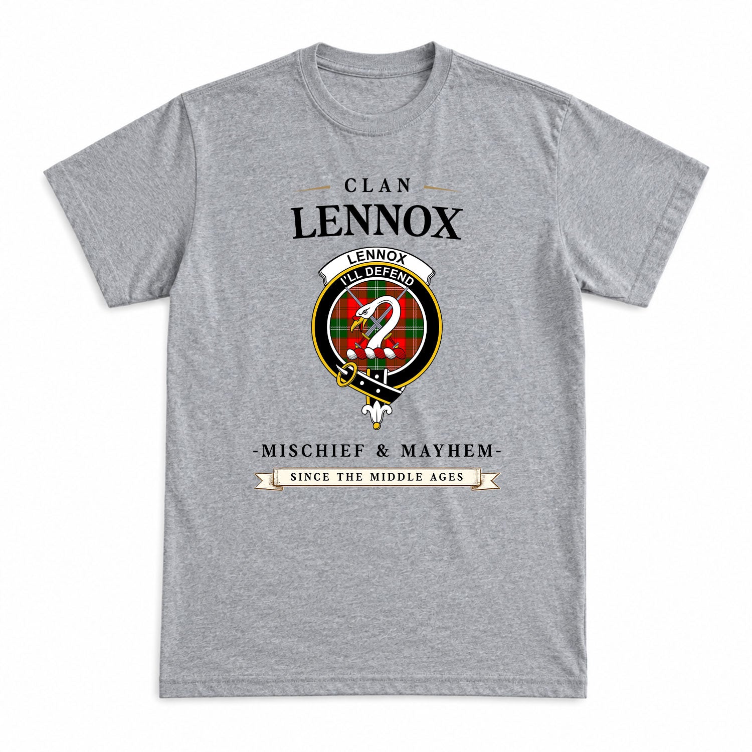 Lennox Tartan Crest Mischief and Mayhem T-shirt