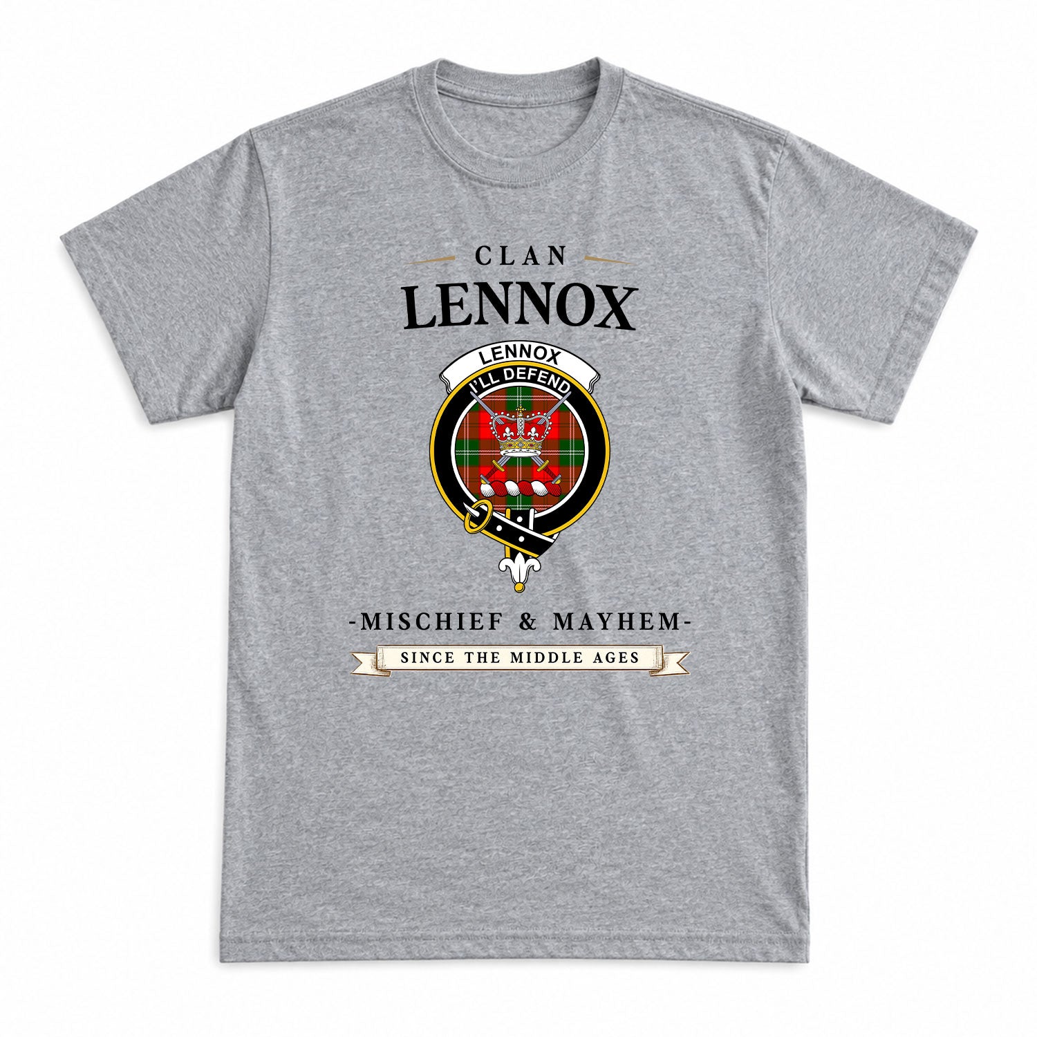 Lennox (Lennox Kincaid) Tartan Crest Mischief and Mayhem T-shirt