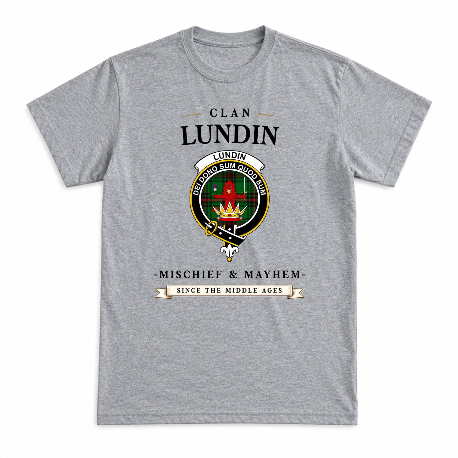 Lundin Tartan Crest Mischief and Mayhem T-shirt