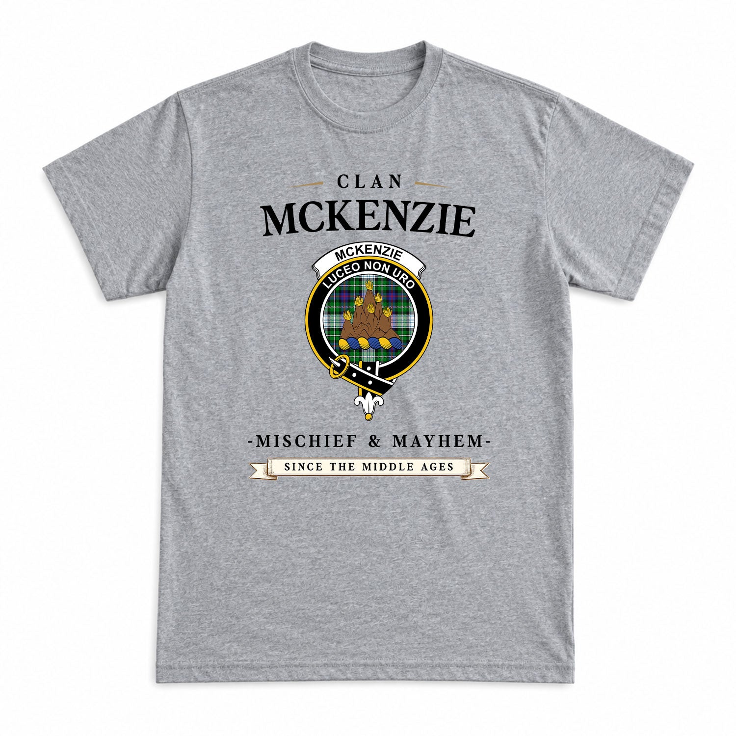 McKenzie Dress Modern Tartan Crest Mischief and Mayhem T-shirt