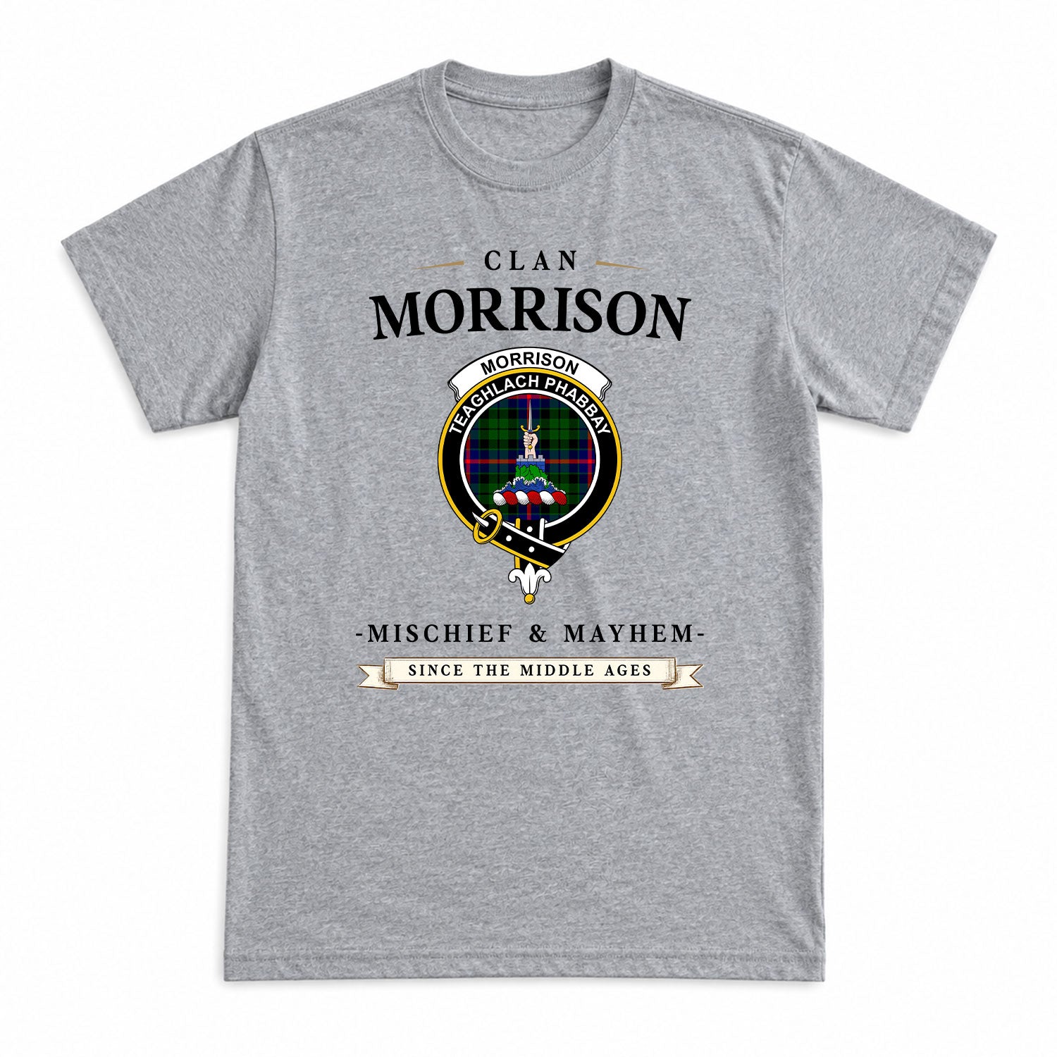 Morrison Modern Tartan Crest Mischief and Mayhem T-shirt