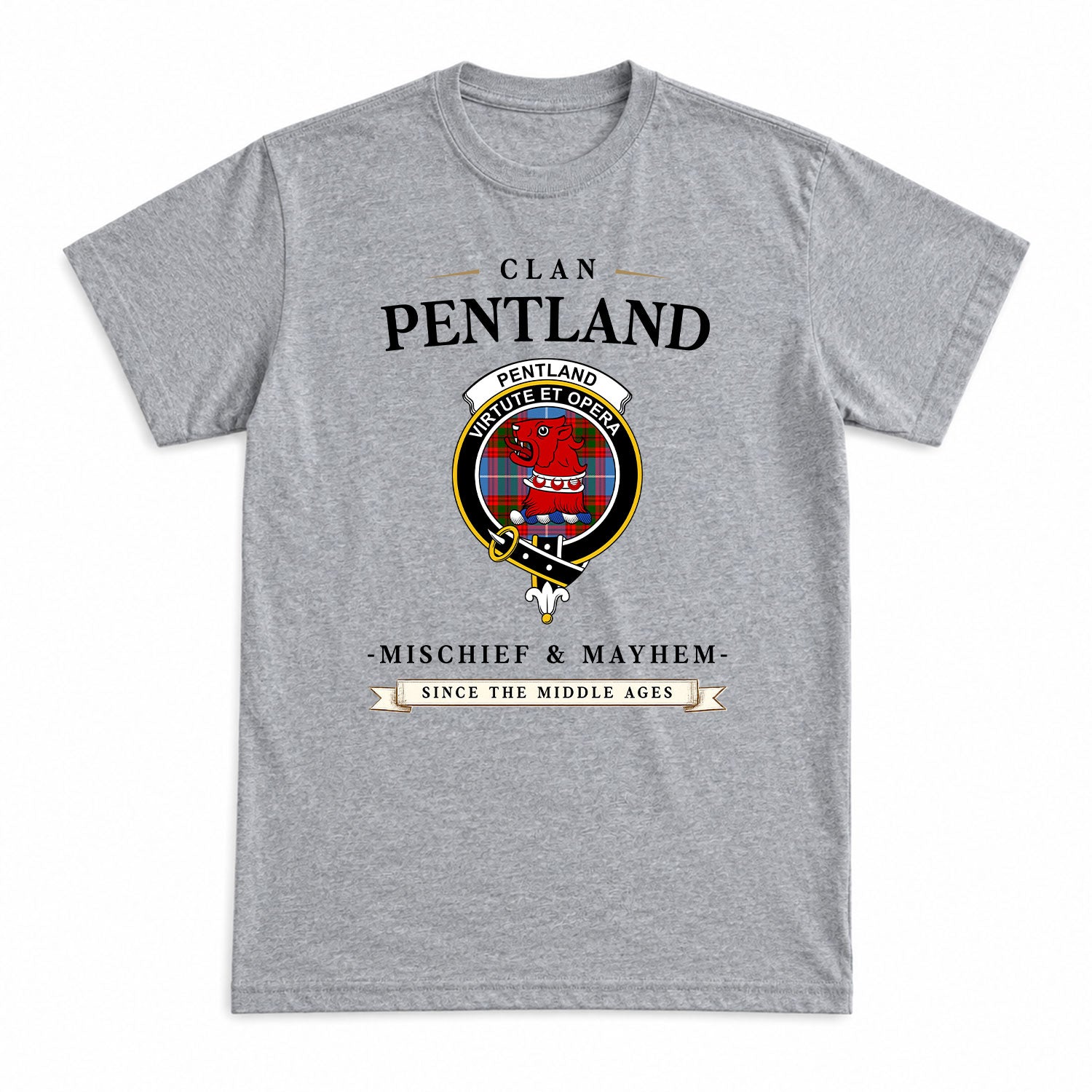 Pentland Tartan Crest Mischief and Mayhem T-shirt