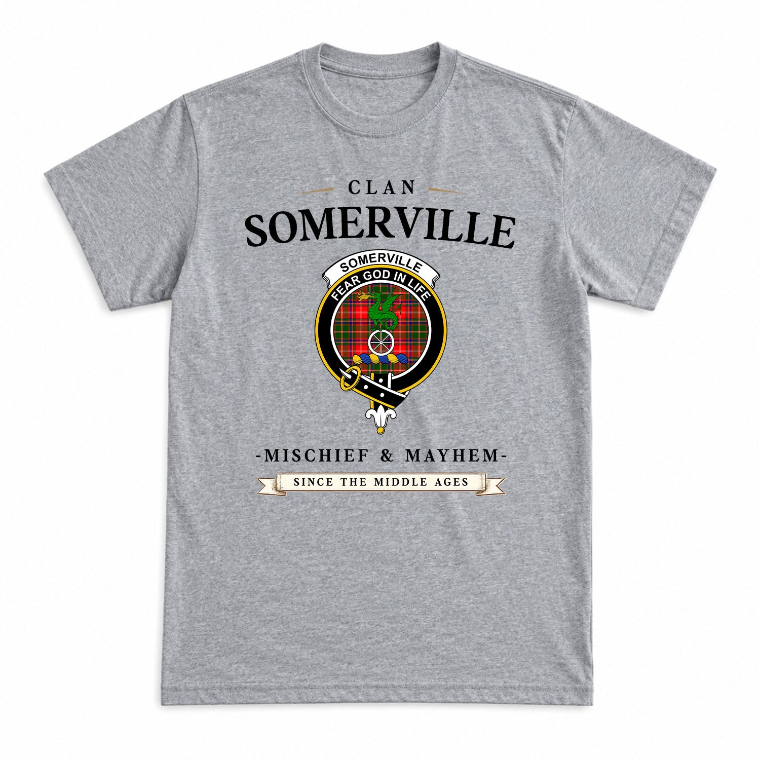 Somerville Tartan Crest Mischief and Mayhem T-shirt