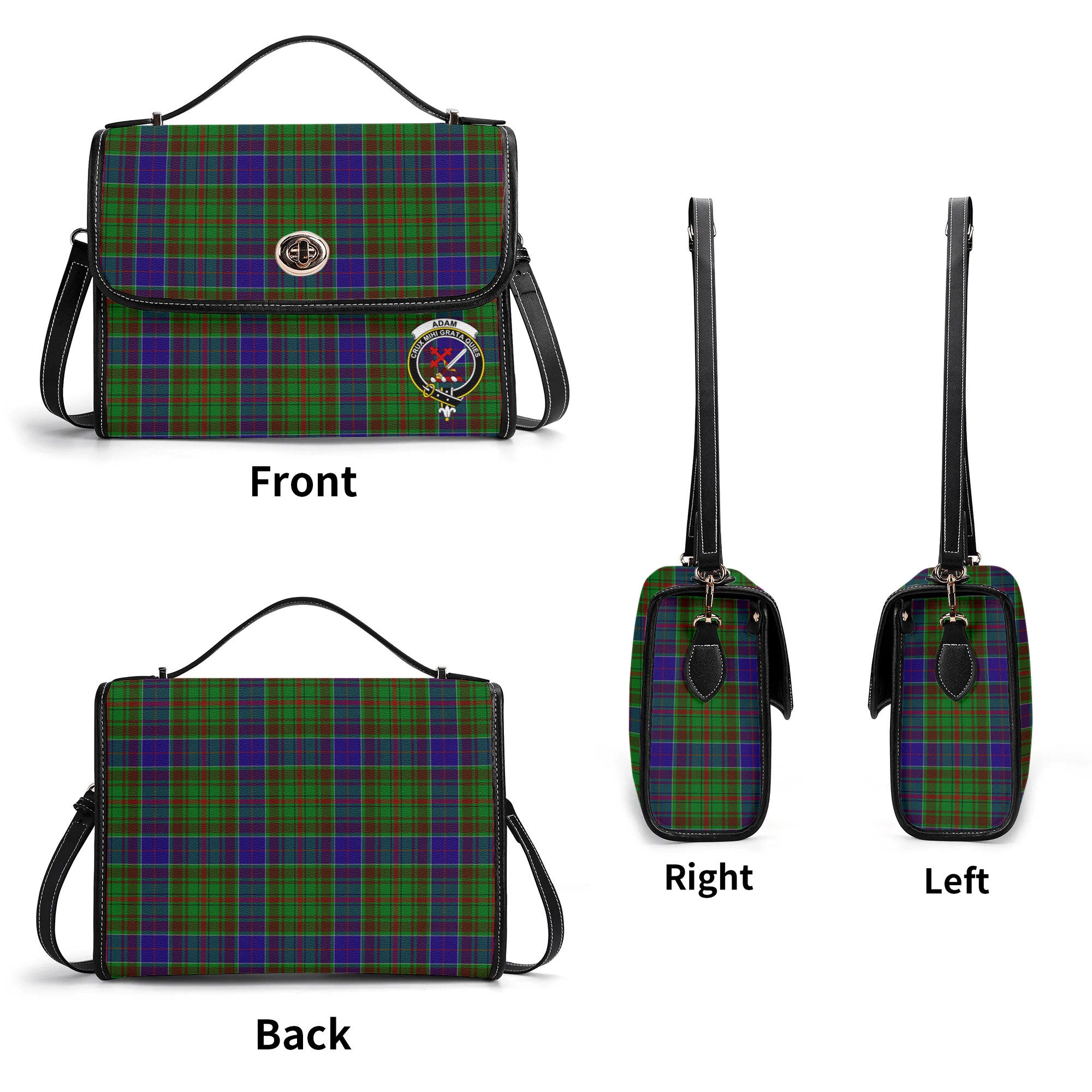 Adam Tartan Crest Satchel Bag