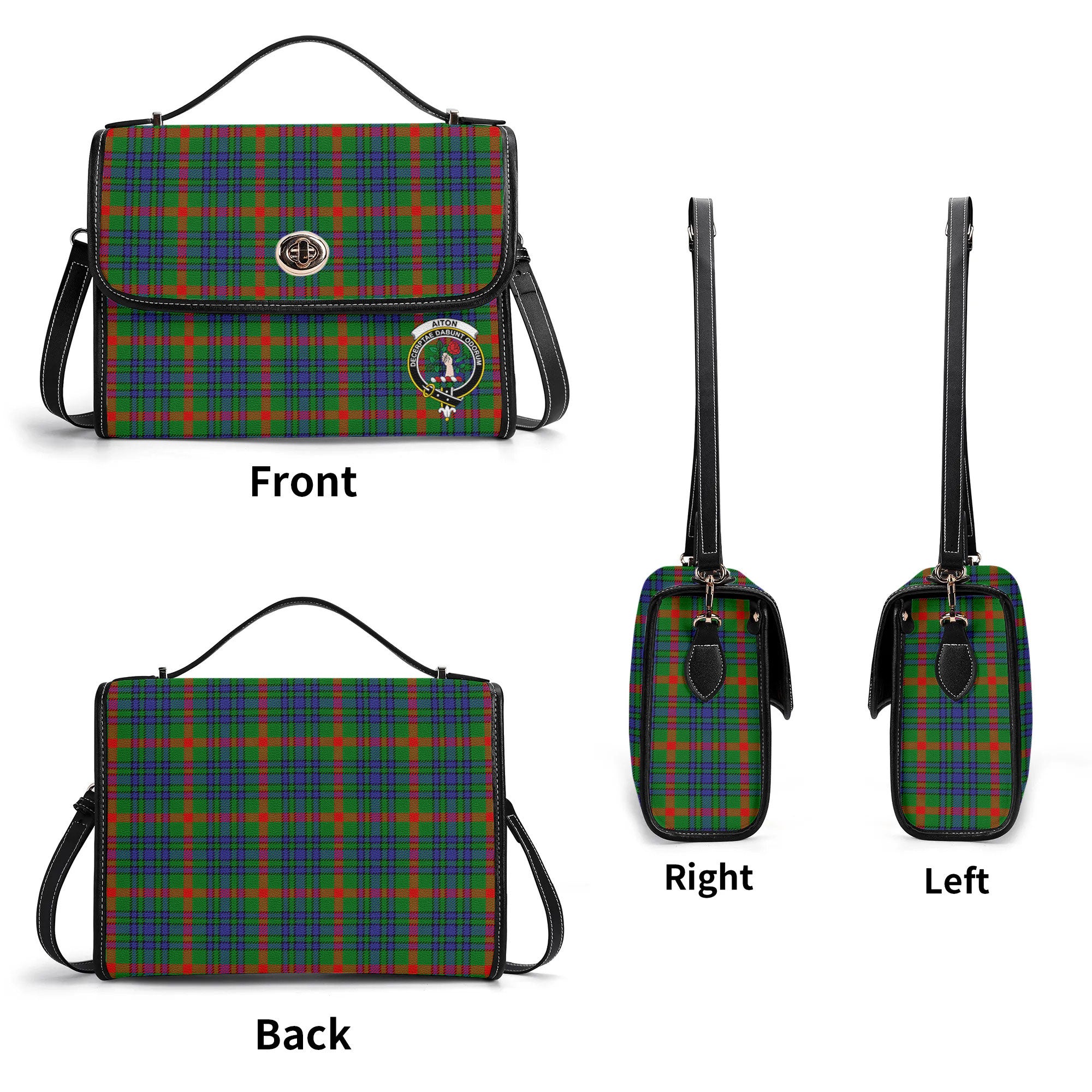 Aiton Tartan Crest Satchel Bag