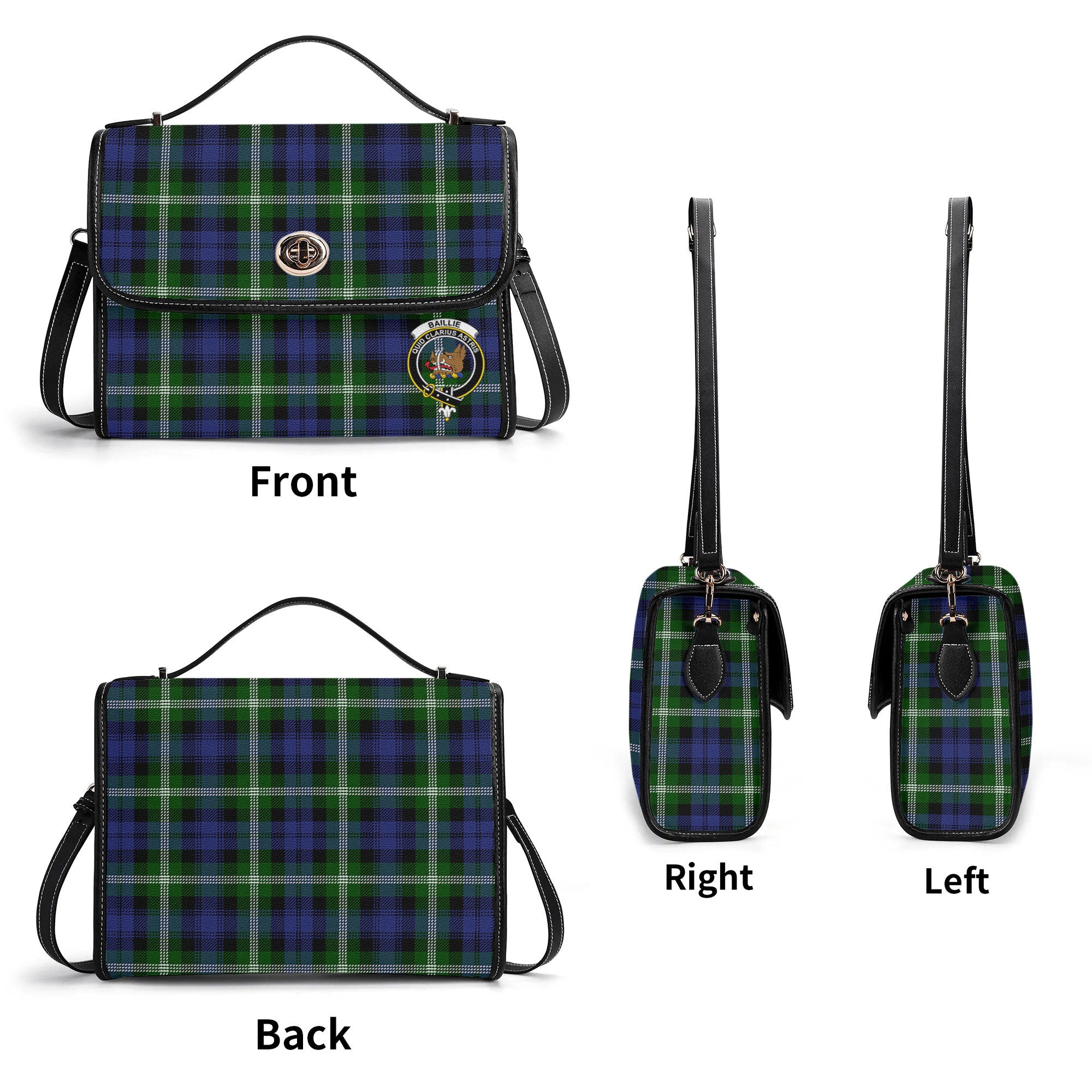 Baillie Modern Tartan Crest Satchel Bag