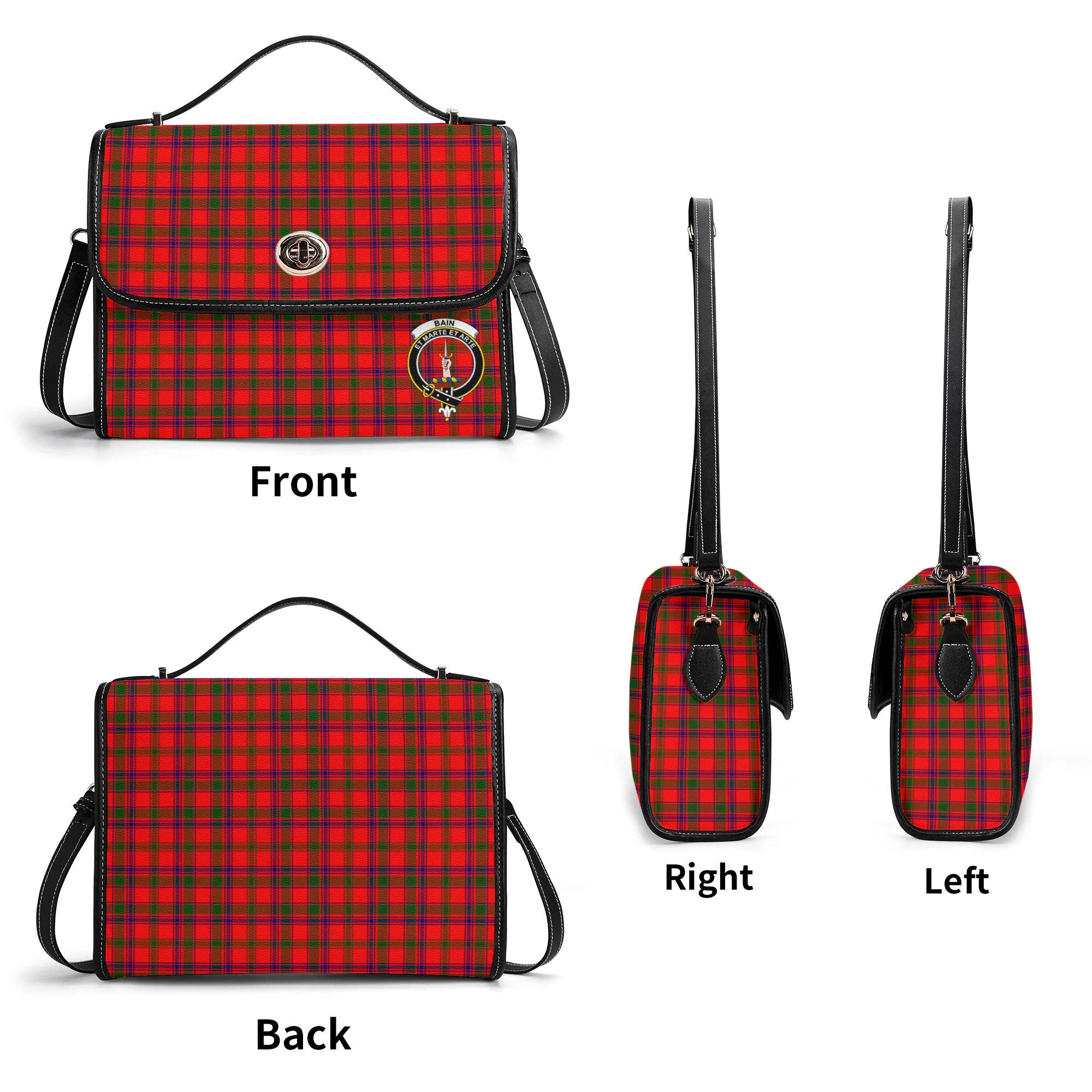 Bain Tartan Crest Satchel Bag