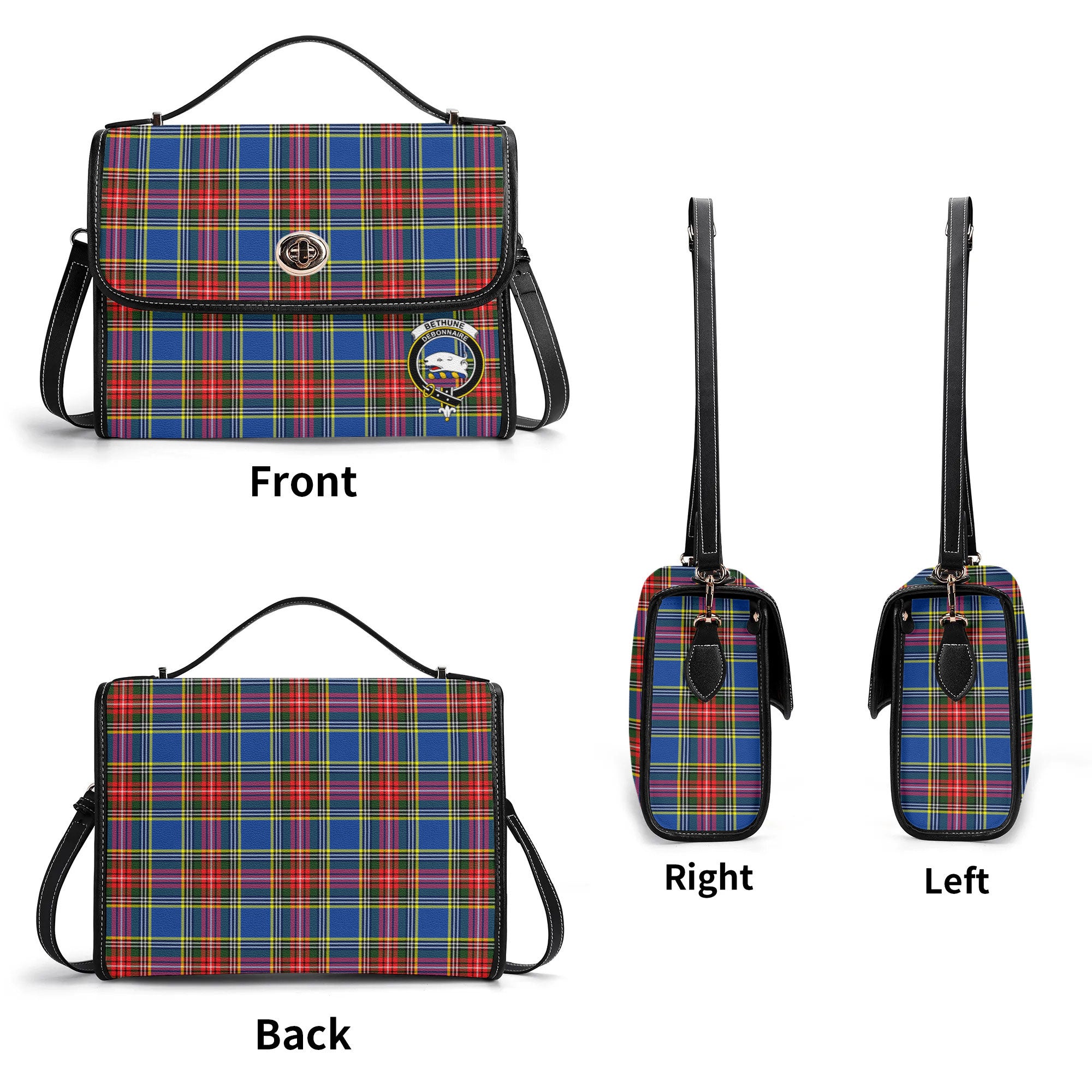 Bethune Modern Tartan Crest Satchel Bag