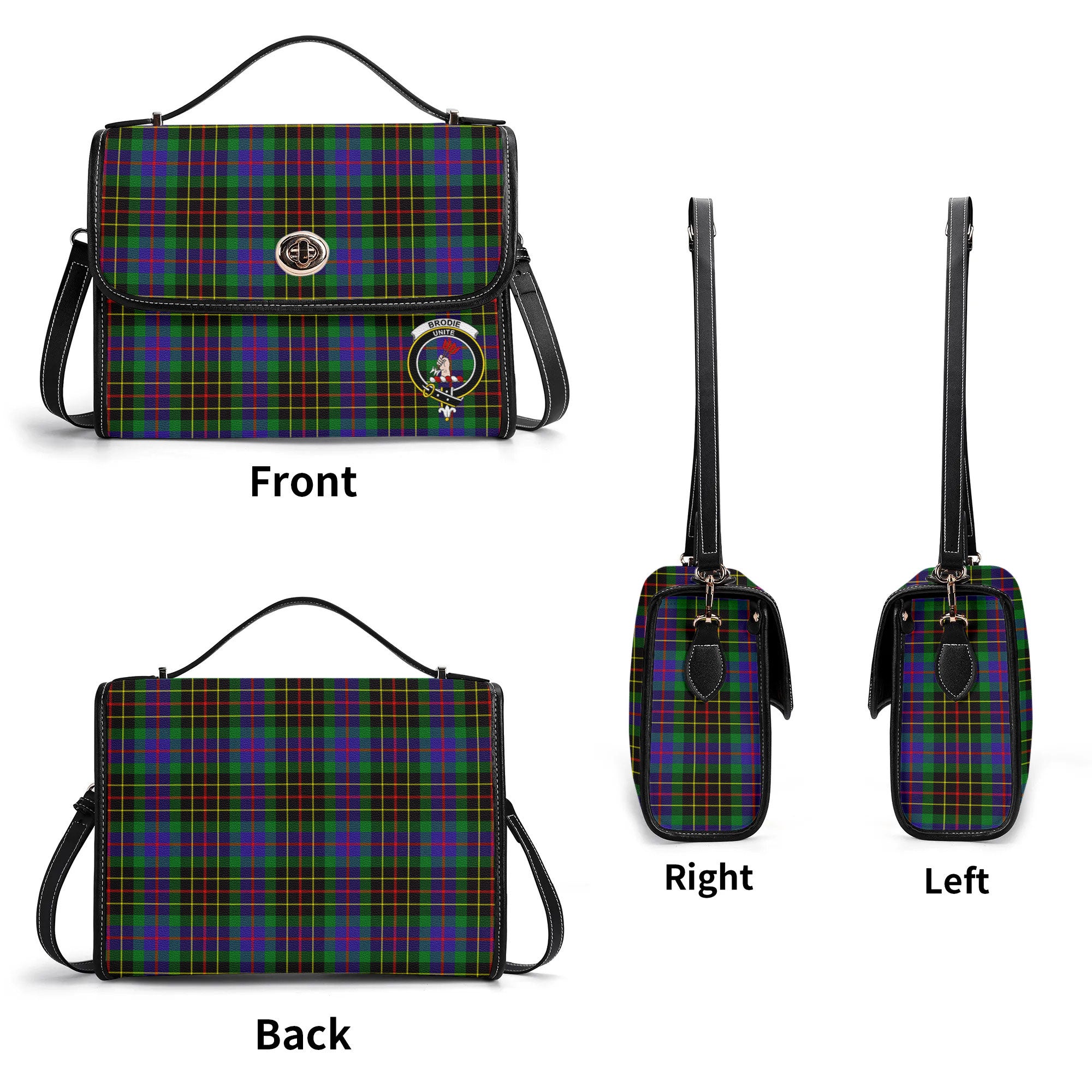 Brodie Hunting Modern Tartan Crest Satchel Bag