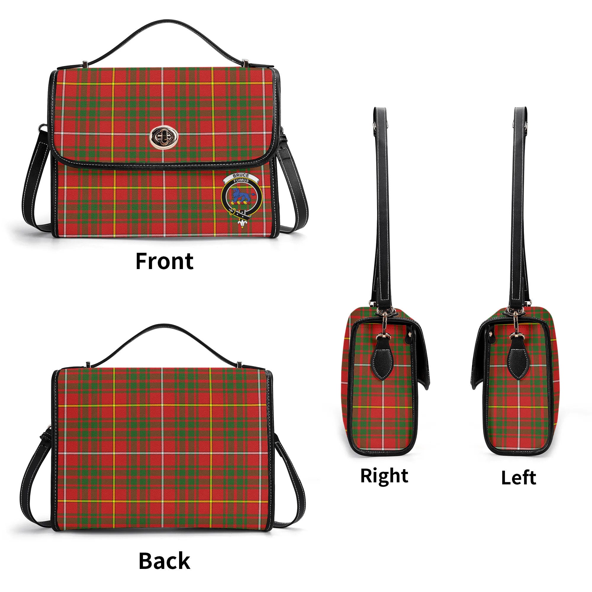 Bruce Modern Tartan Crest Satchel Bag