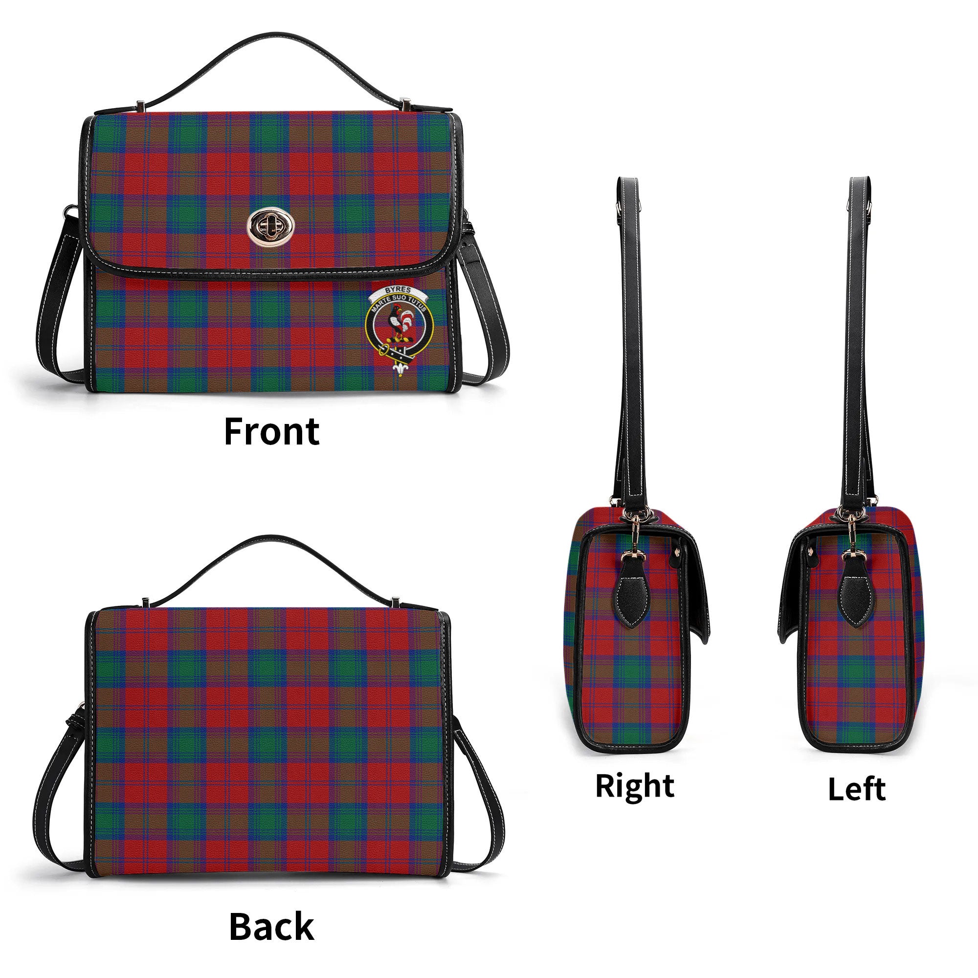 Byres Tartan Crest Satchel Bag