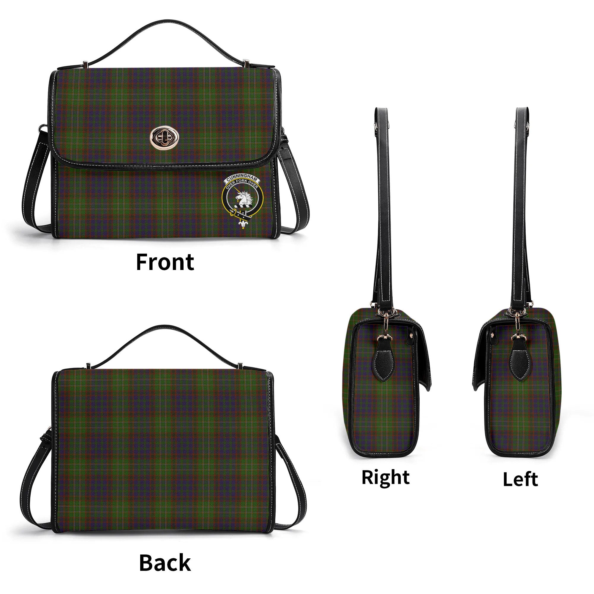 Cunningham Hunting Modern Tartan Crest Satchel Bag