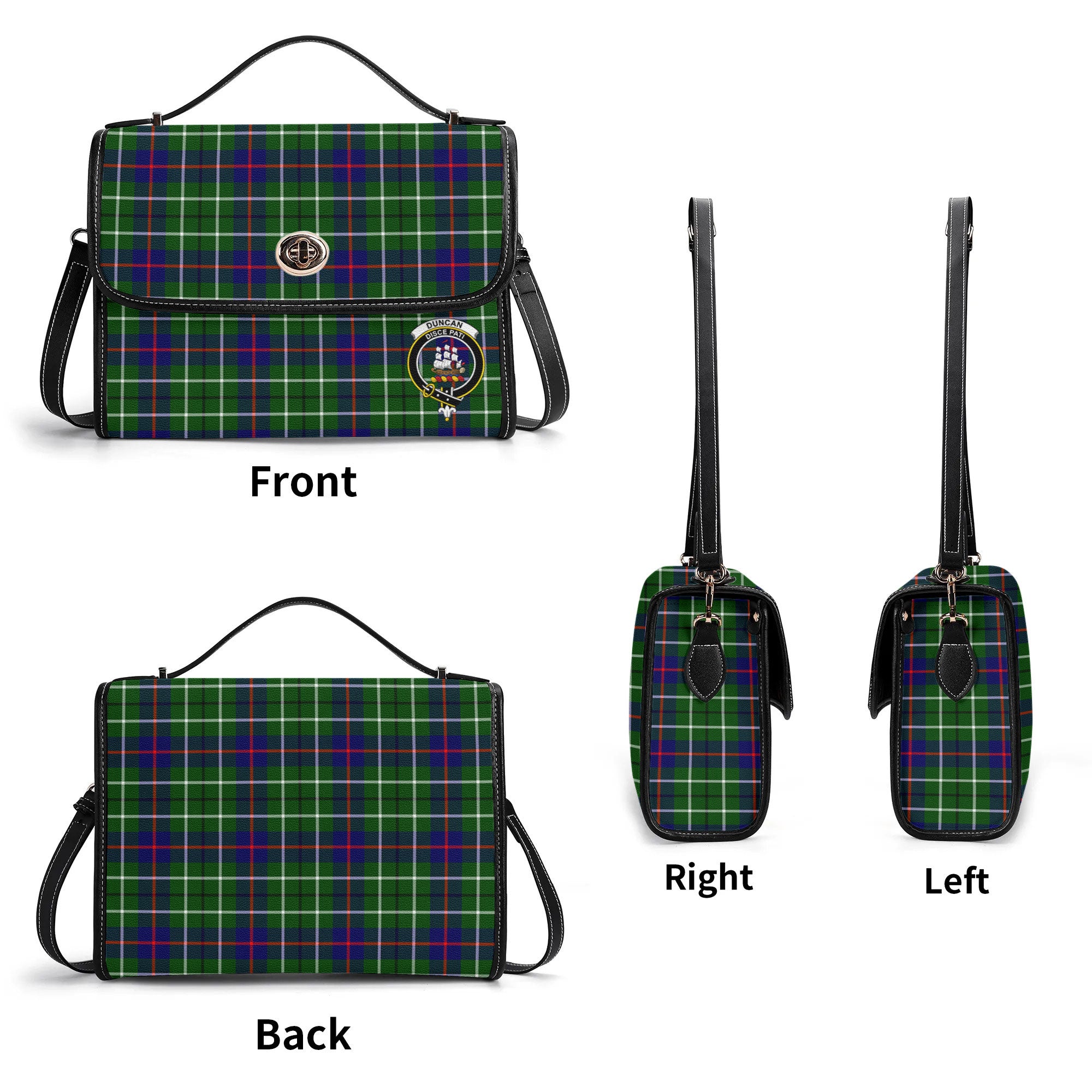 Duncan Modern Tartan Crest Satchel Bag