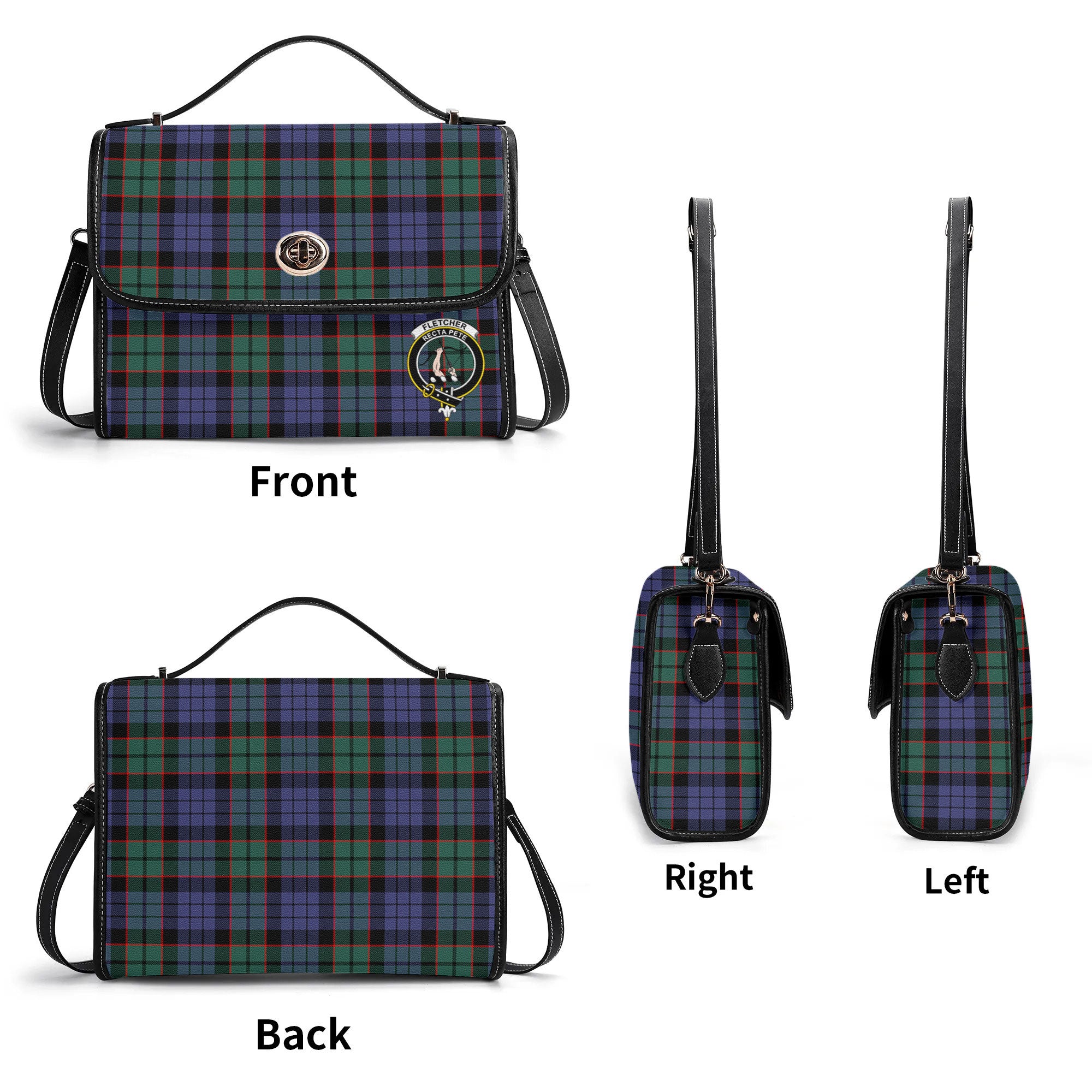 Fletcher Modern Tartan Crest Satchel Bag