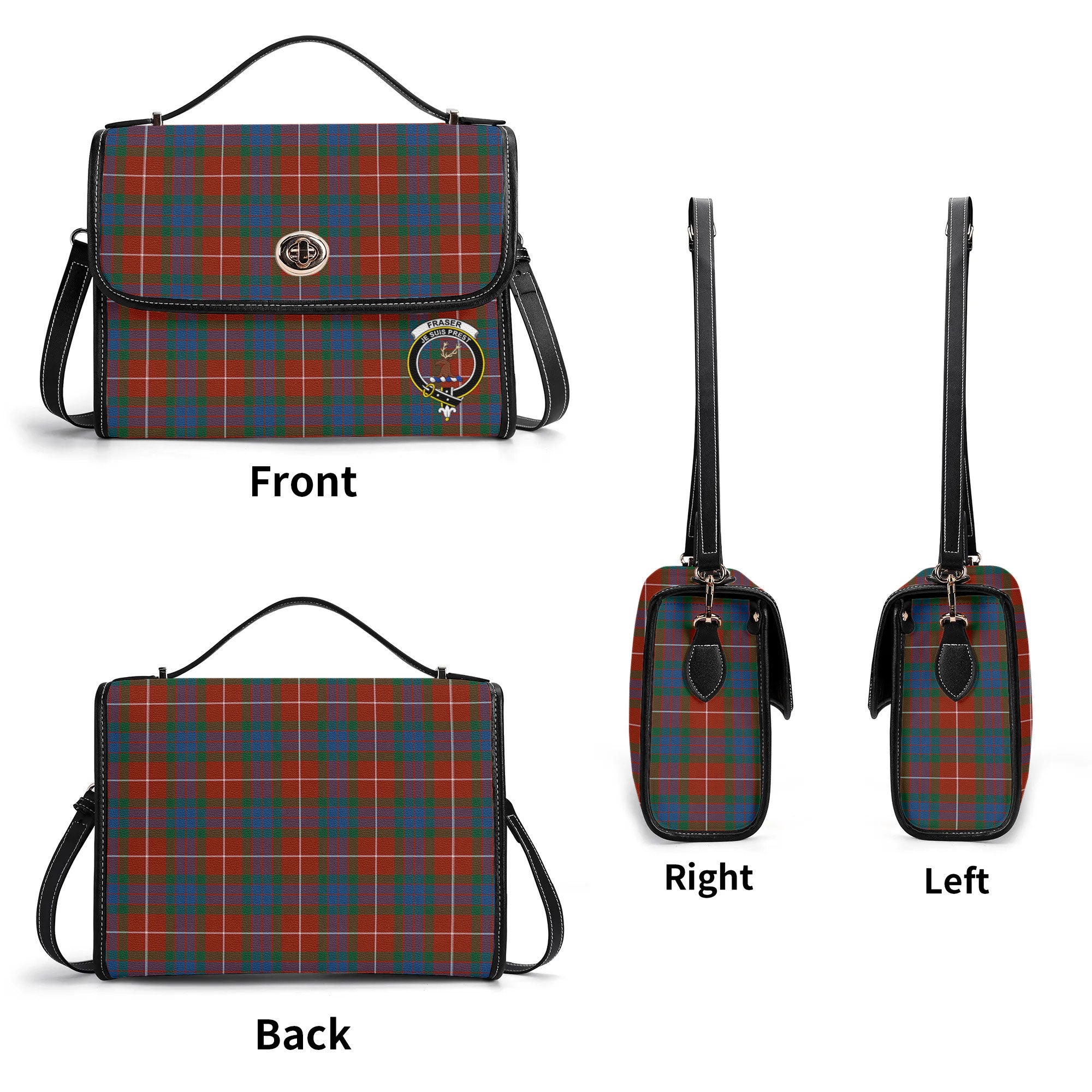 Fraser (of Lovat) Ancient Tartan Crest Satchel Bag