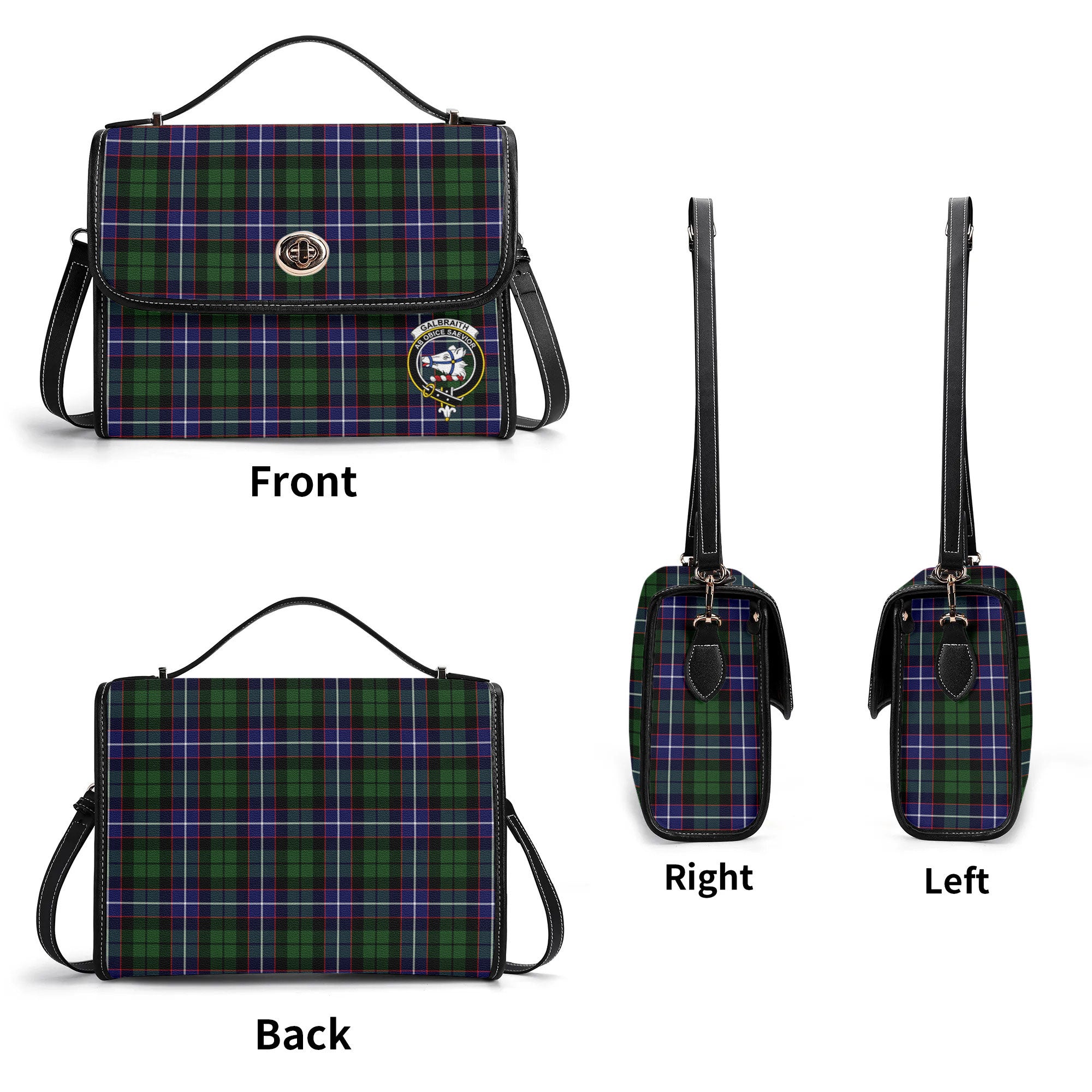 Galbraith Modern Tartan Crest Satchel Bag