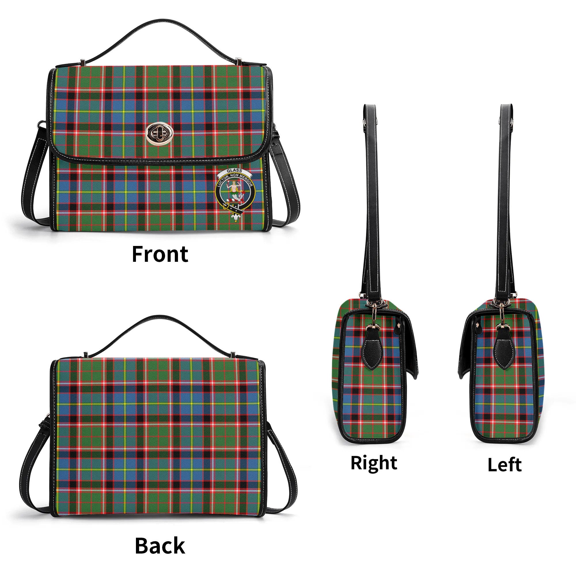 Glass Tartan Crest Satchel Bag