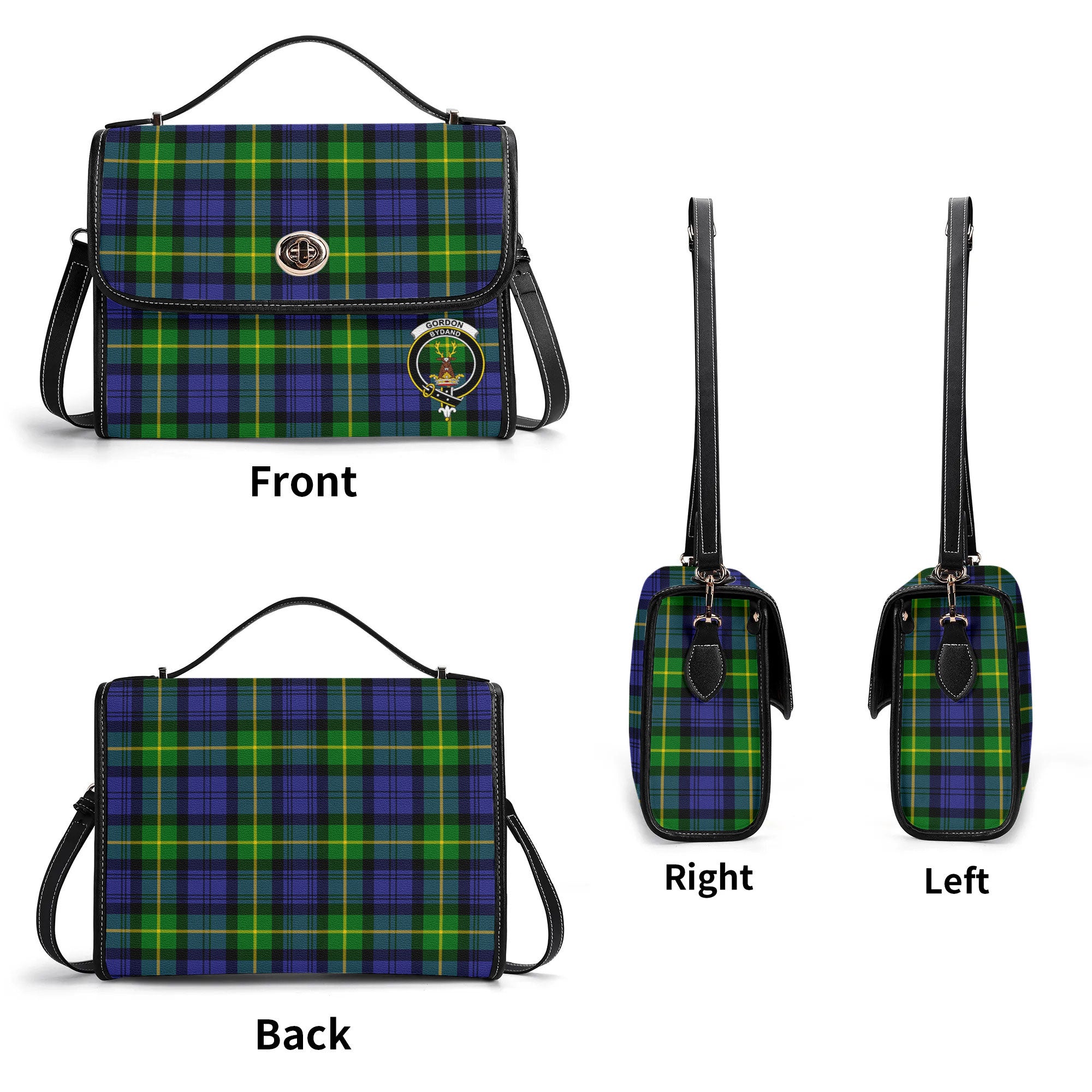 Gordon Modern Tartan Crest Satchel Bag