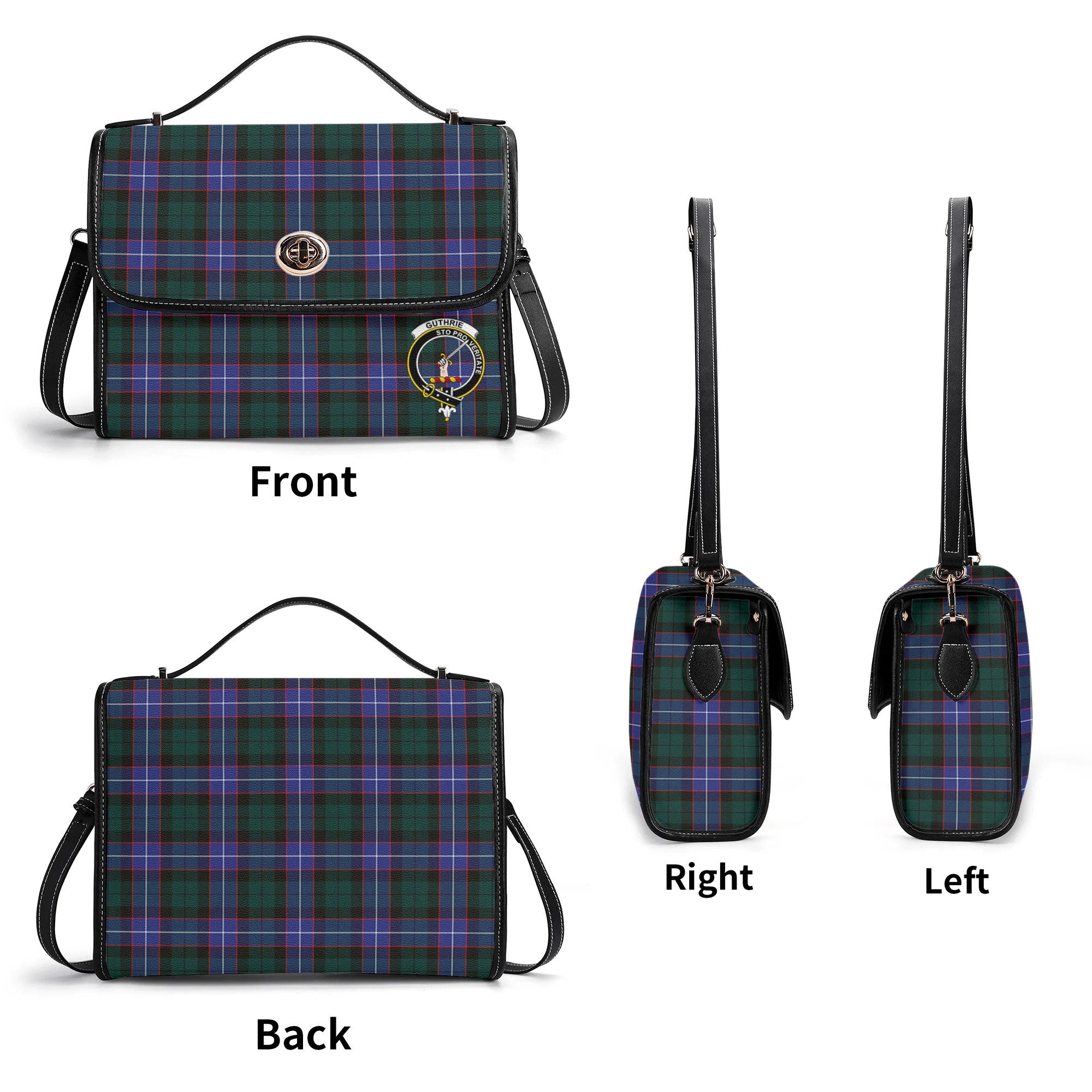 Guthrie Modern Tartan Crest Satchel Bag
