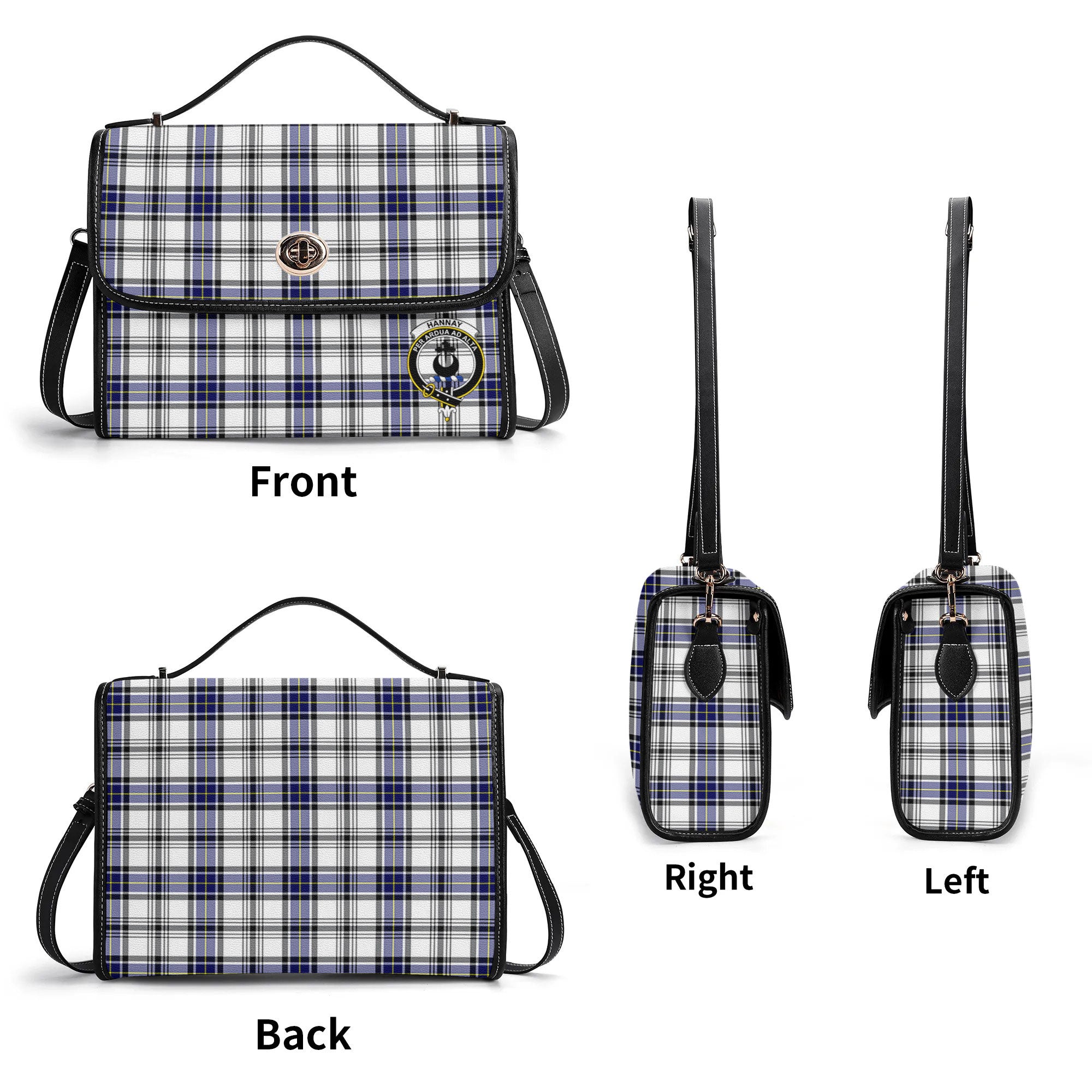 Hannay Modern Tartan Crest Satchel Bag