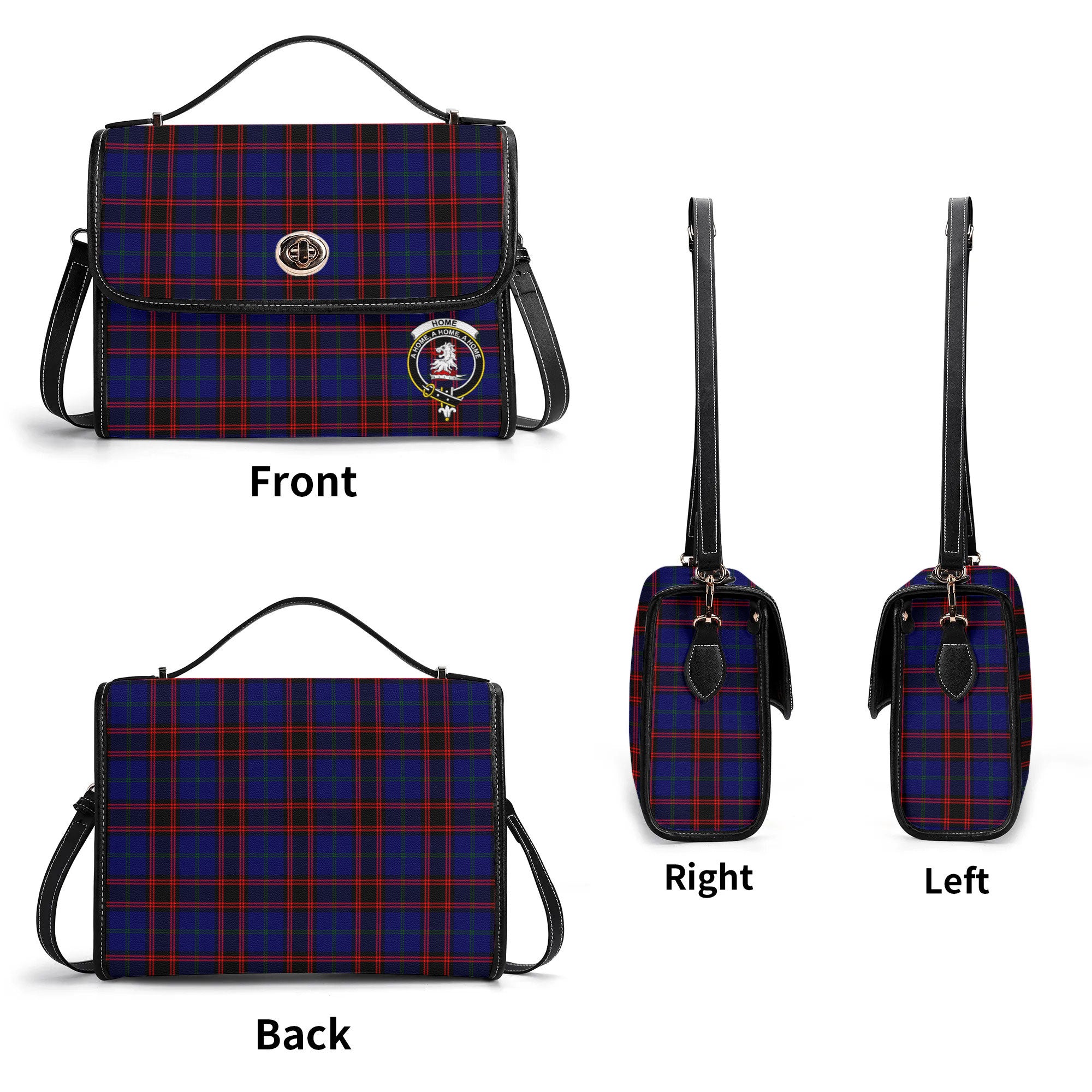 Home Modern Tartan Crest Satchel Bag