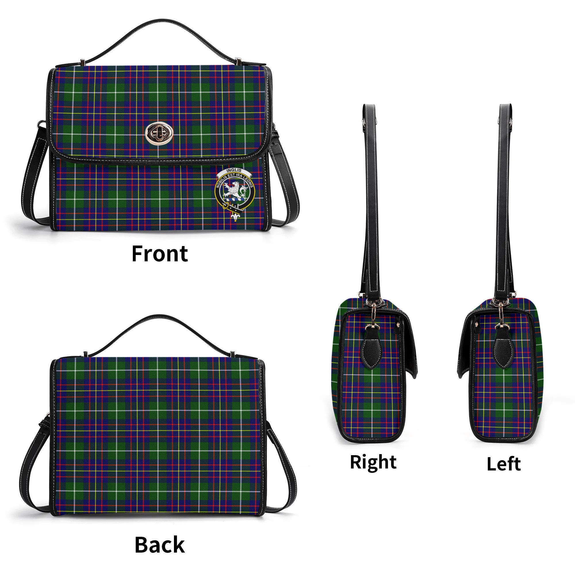Inglis Modern Tartan Crest Satchel Bag
