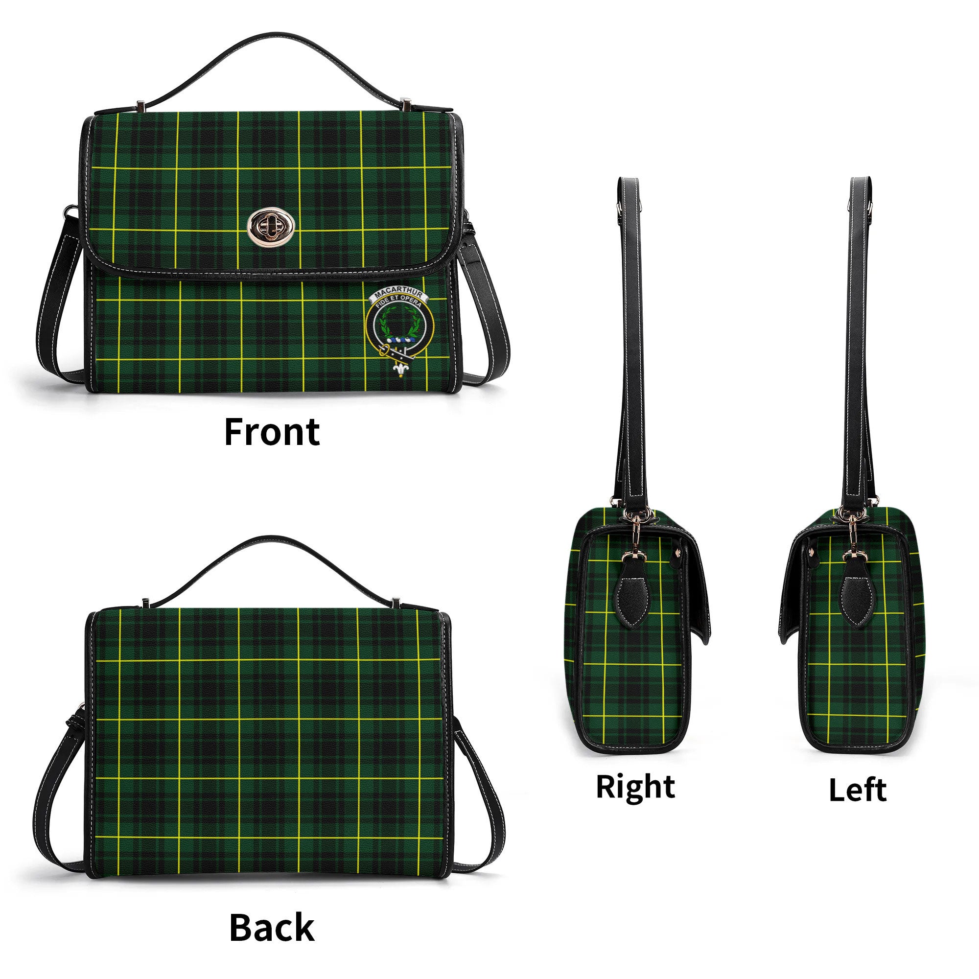 MacArthur Modern Tartan Crest Satchel Bag
