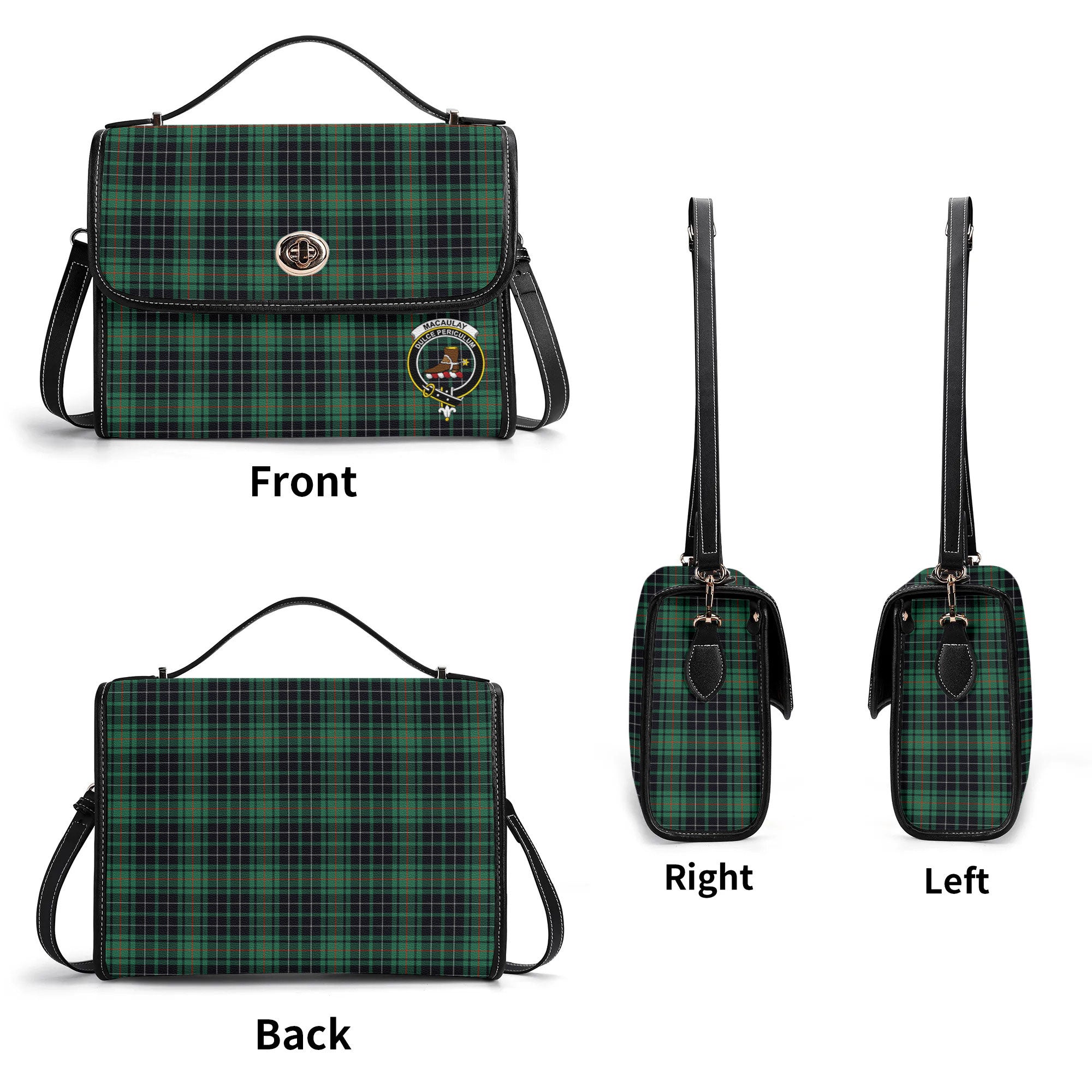 MacAulay Hunting Ancient Tartan Crest Satchel Bag