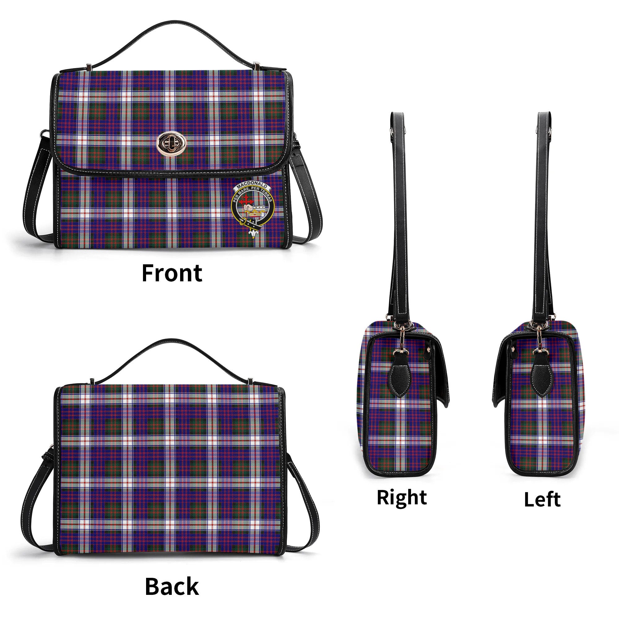 MacDonald Dress Modern Tartan Crest Satchel Bag
