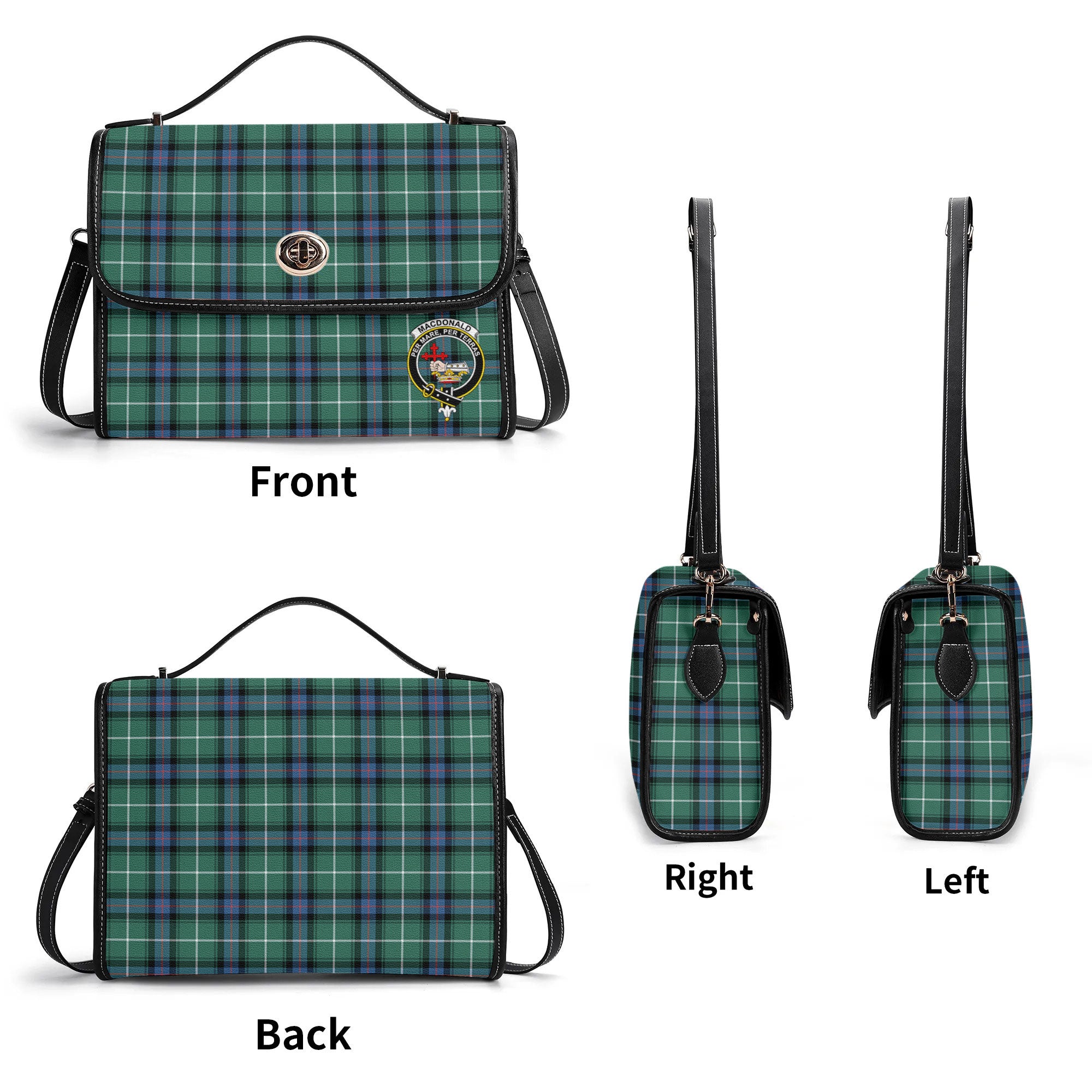 MacDonald of the Isles Hunting Ancient Tartan Crest Satchel Bag