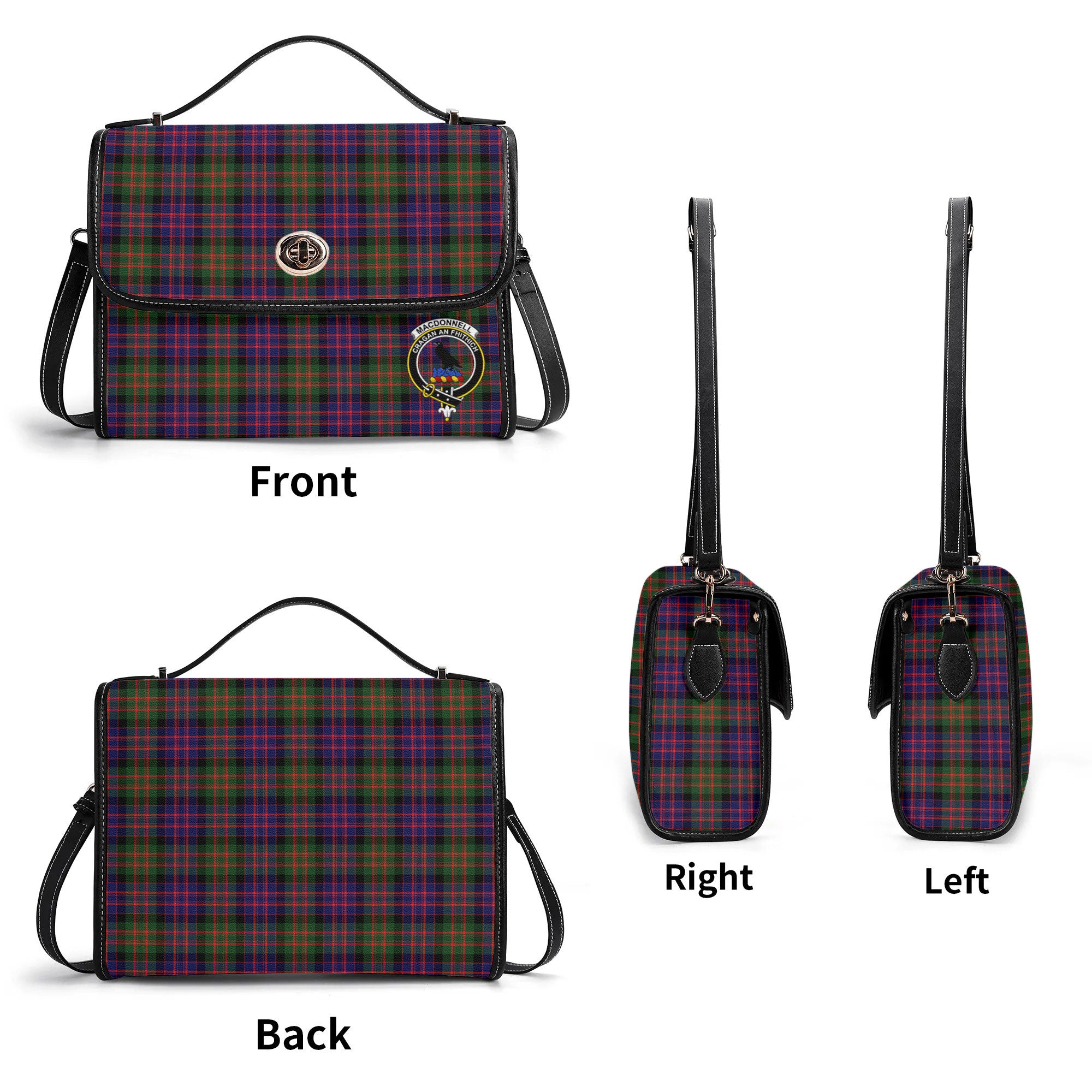MacDonnell of Glengarry Modern Tartan Crest Satchel Bag