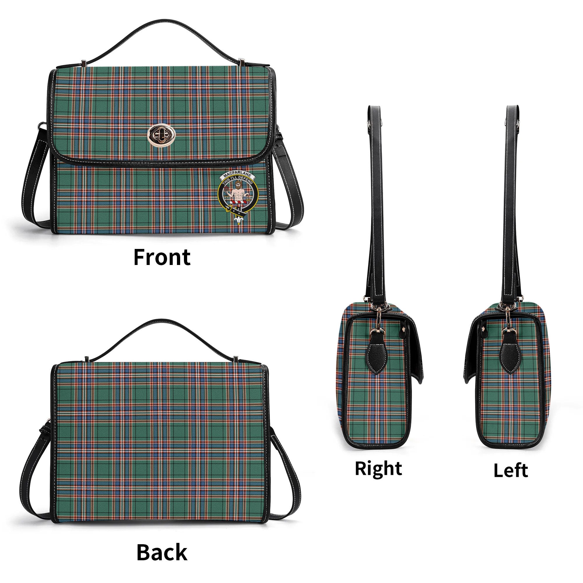 MacFarlane Hunting Ancient Tartan Crest Satchel Bag