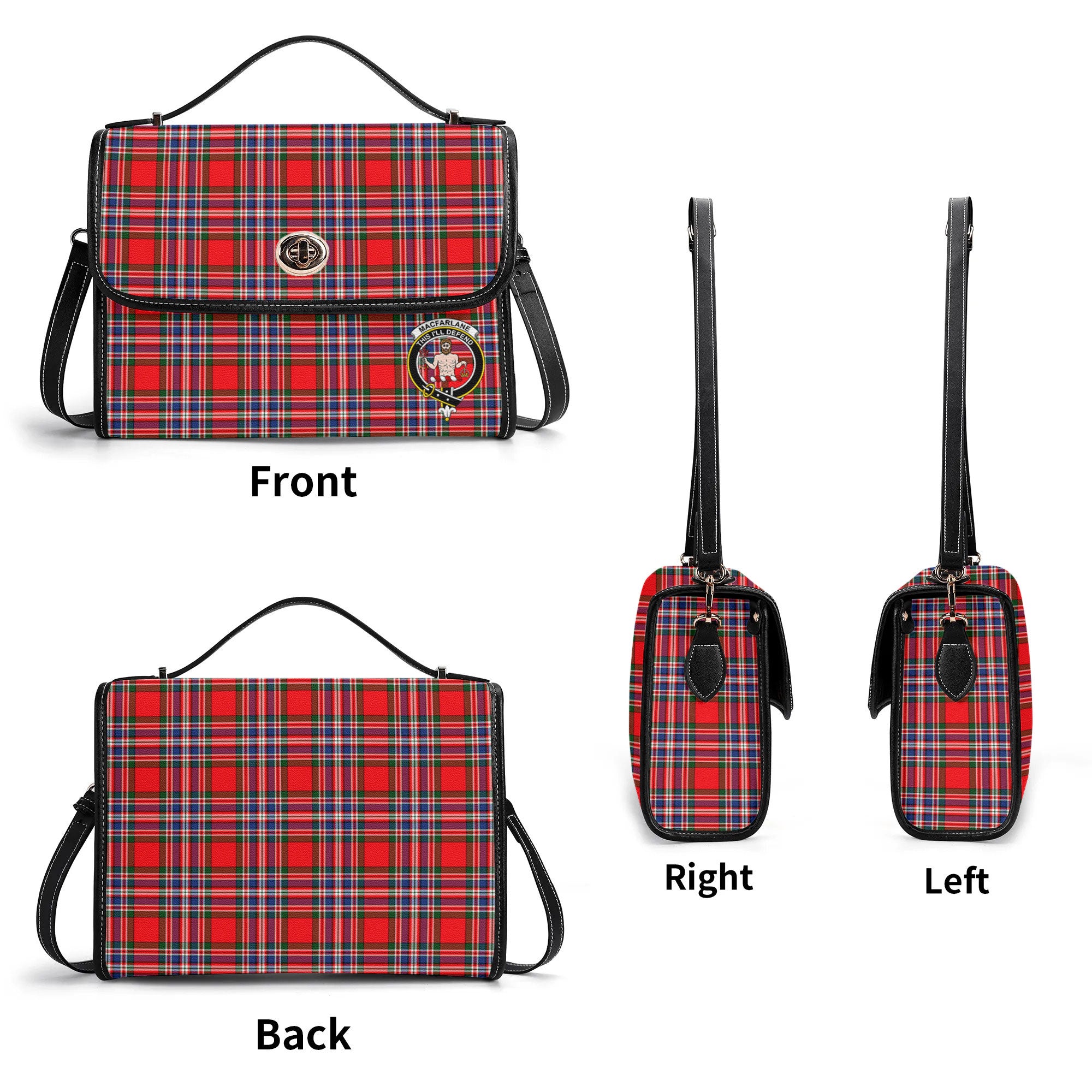 MacFarlane Modern Tartan Crest Satchel Bag