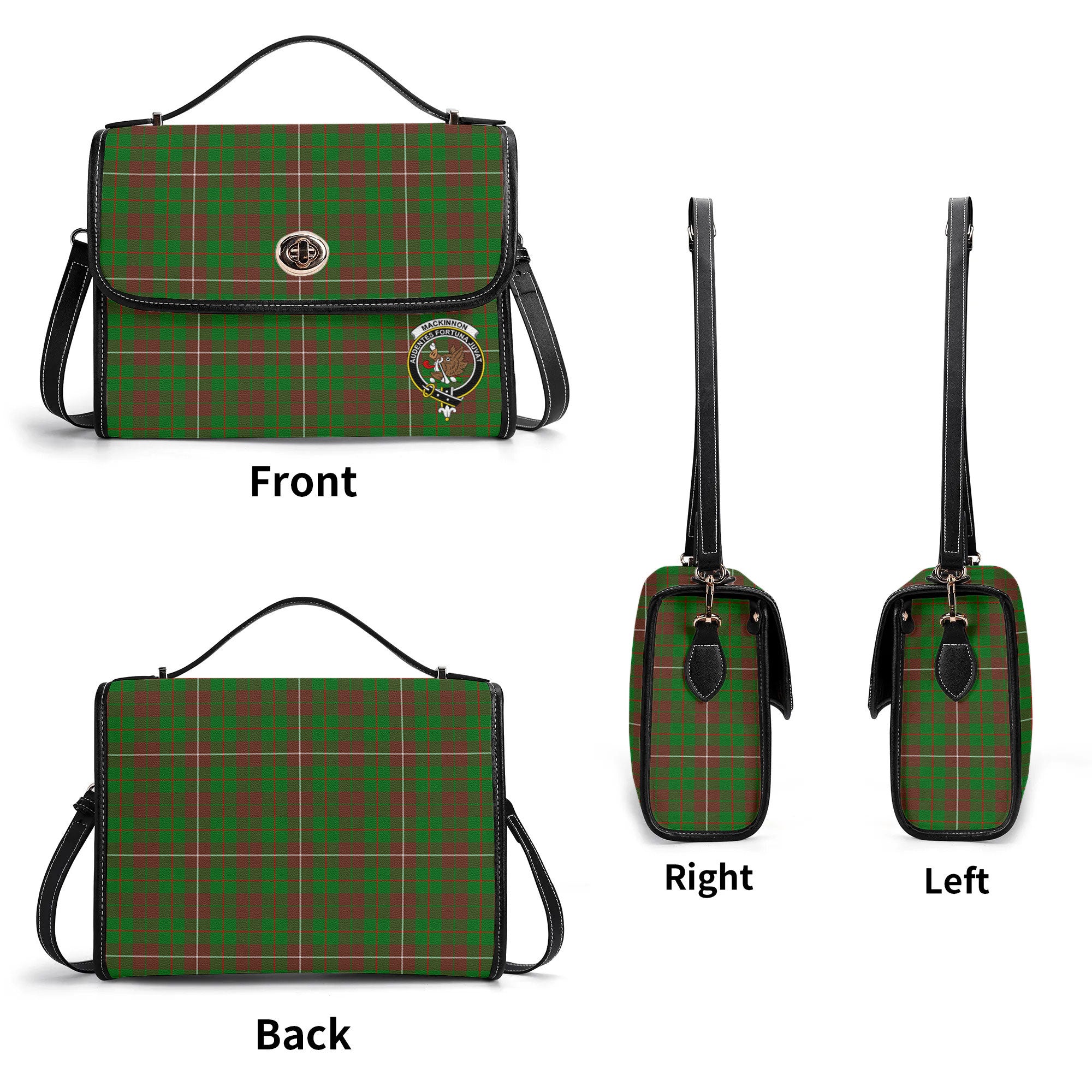 MacKinnon Hunting Modern Tartan Crest Satchel Bag
