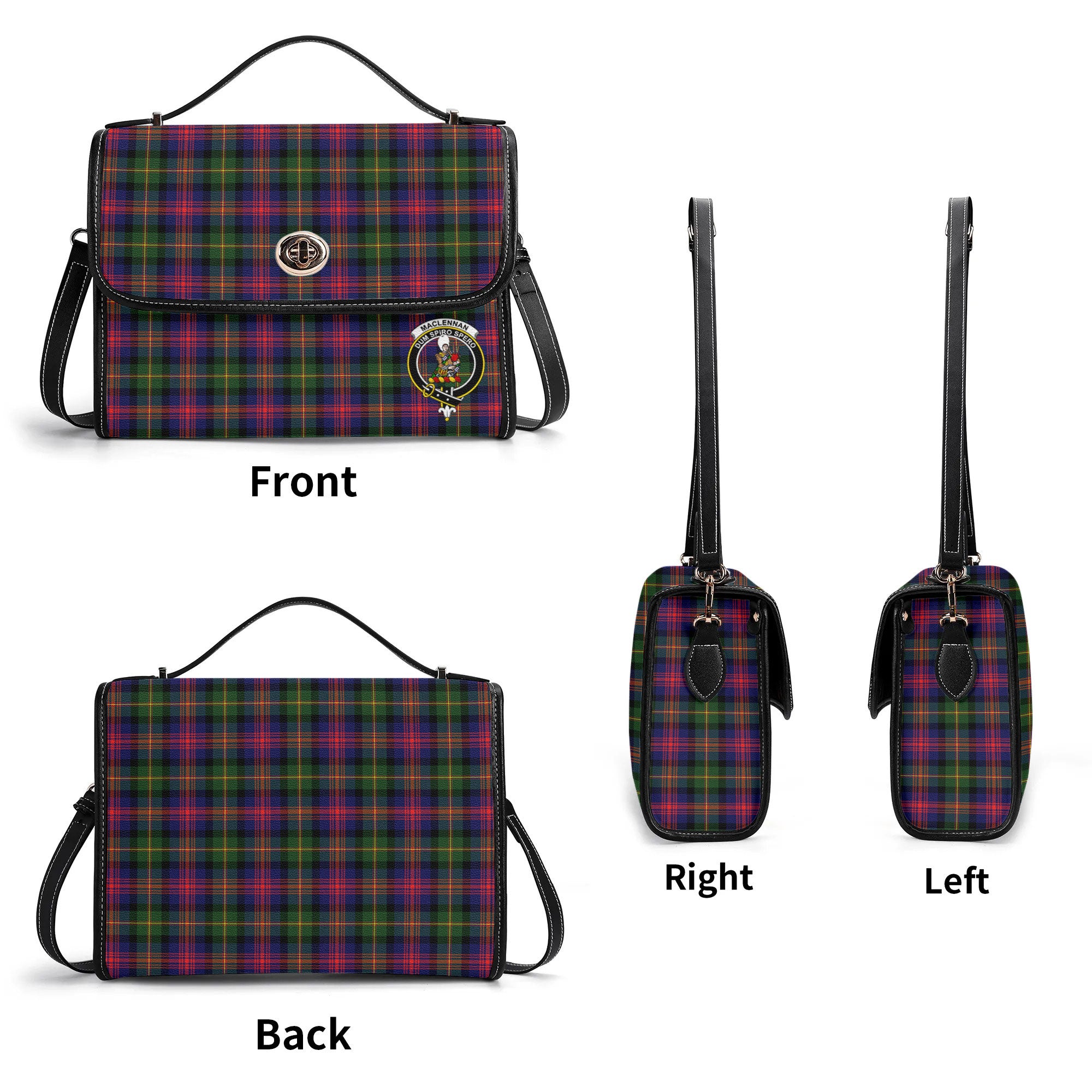 MacLennan Modern Tartan Crest Satchel Bag