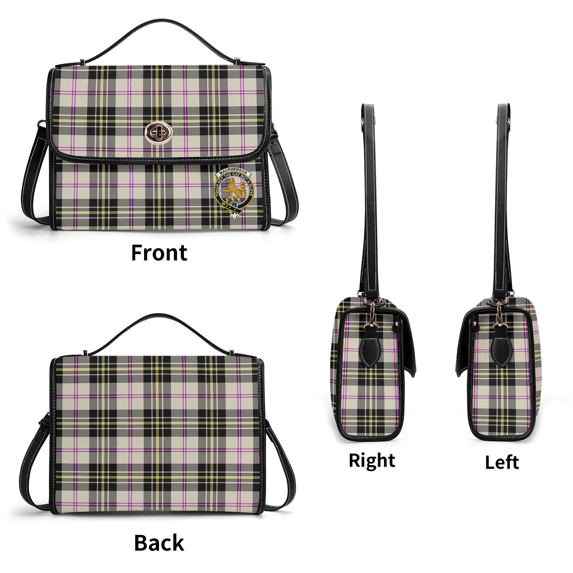 MacPherson Dress Ancient Tartan Crest Satchel Bag